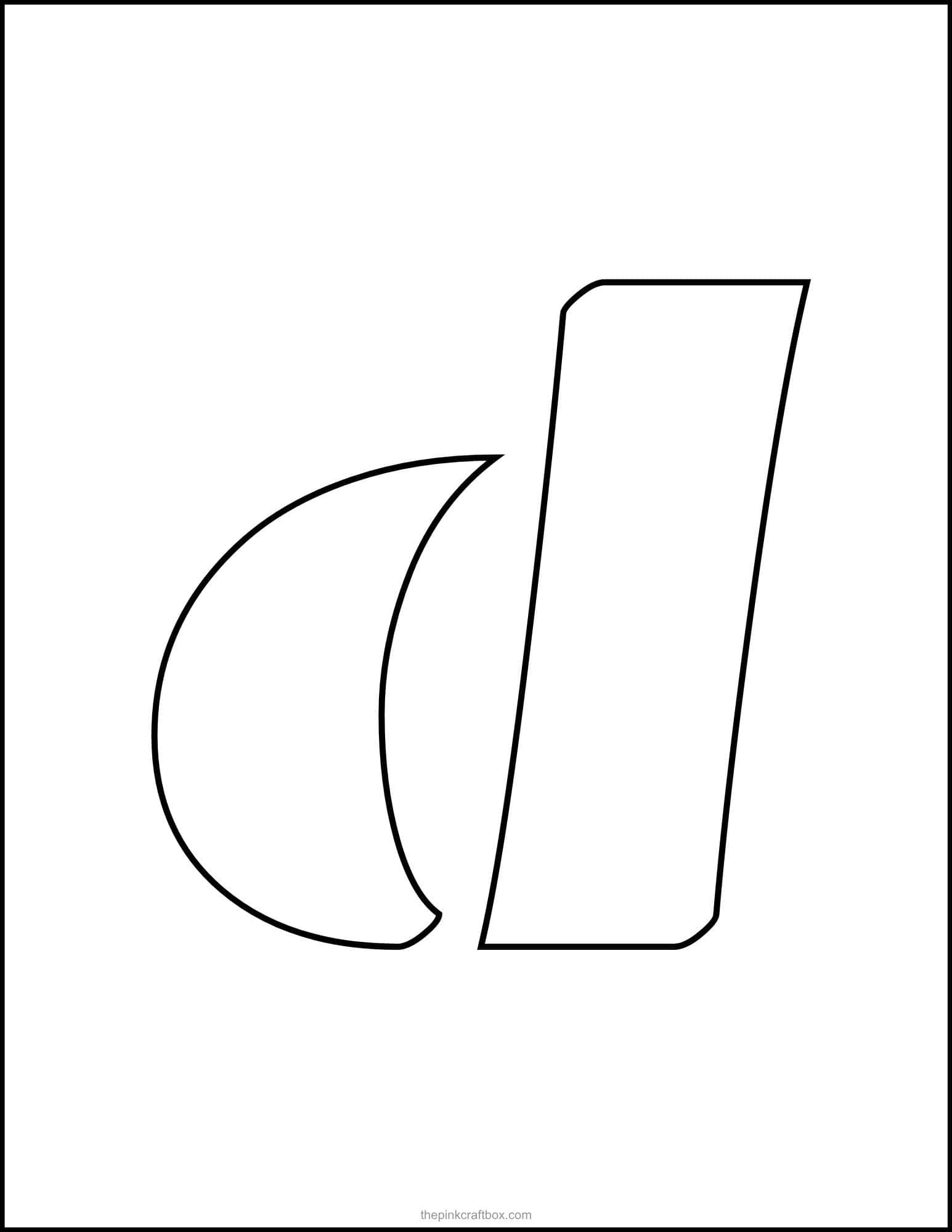 Letter D stencil printable.