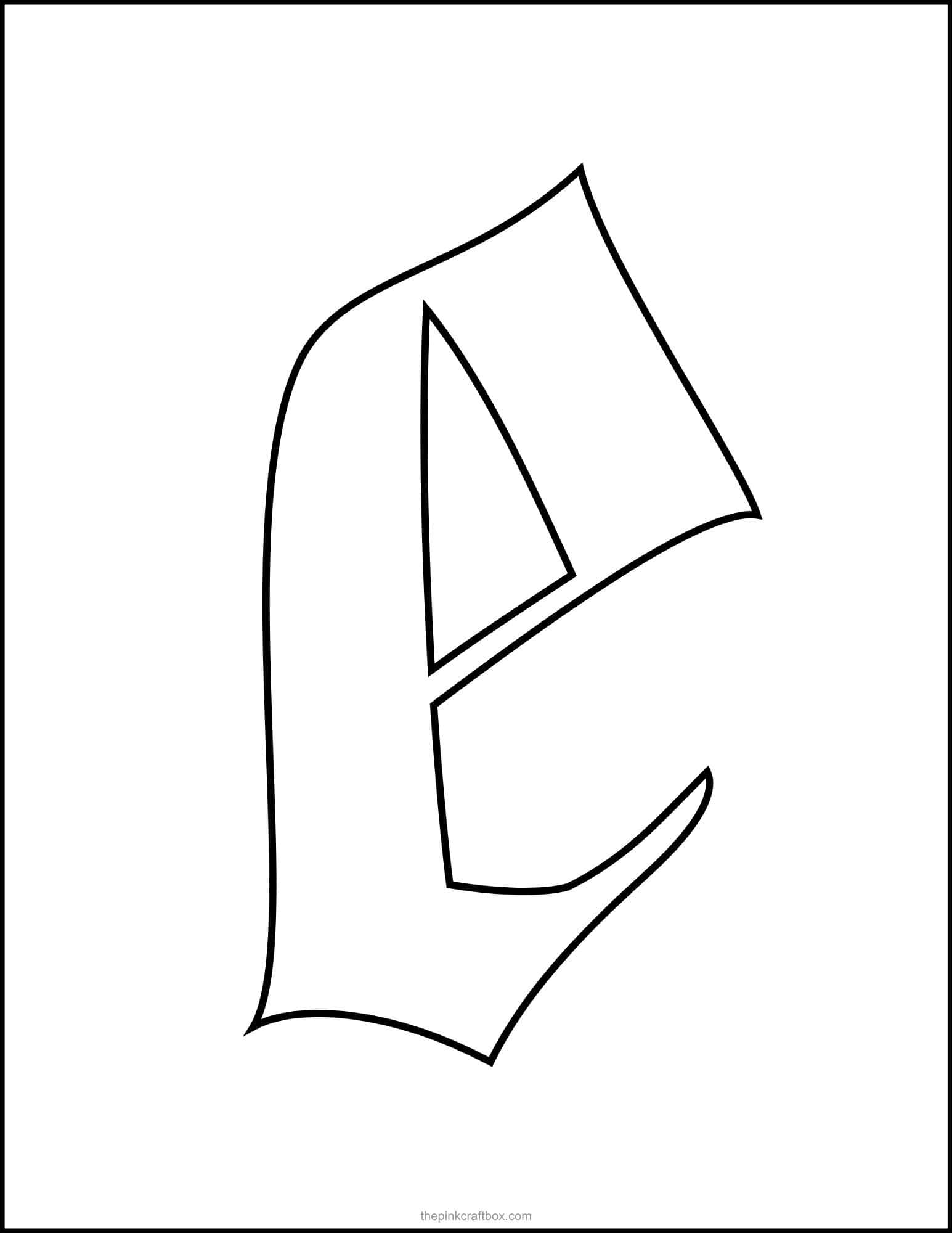Classic letter E printable template.