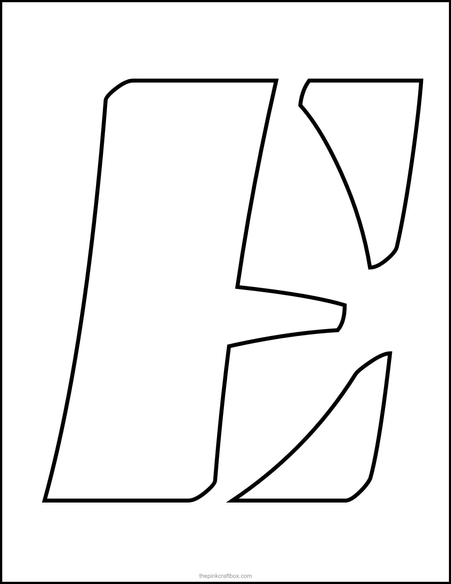 Letter E stencil printable.