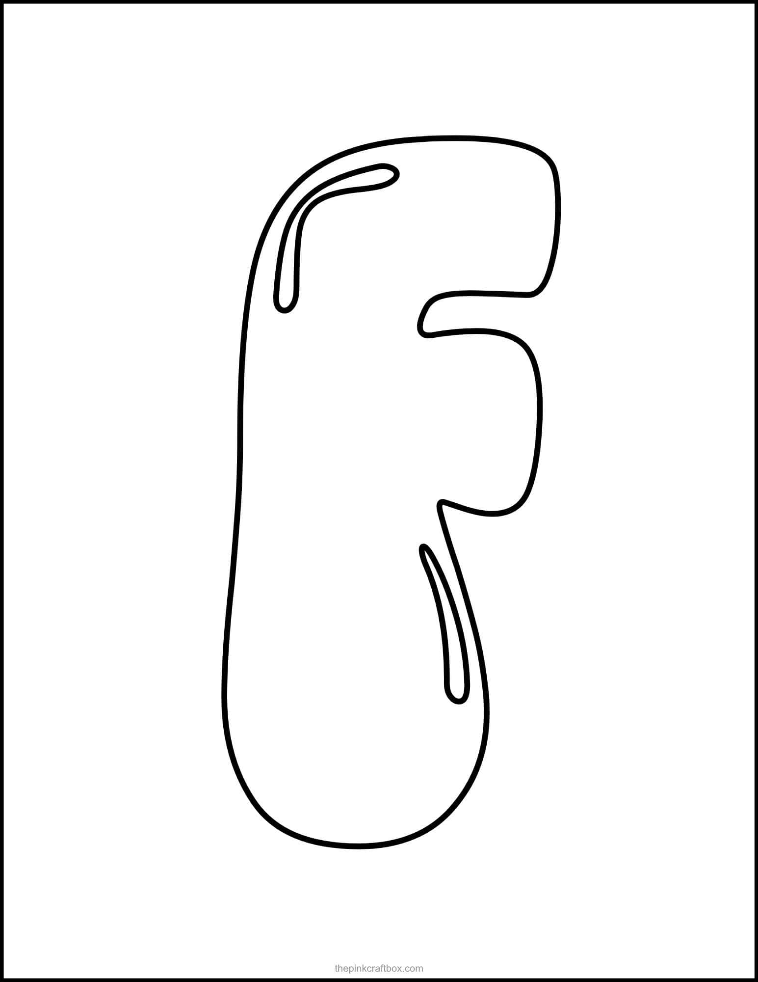 Bubble letter F printable.