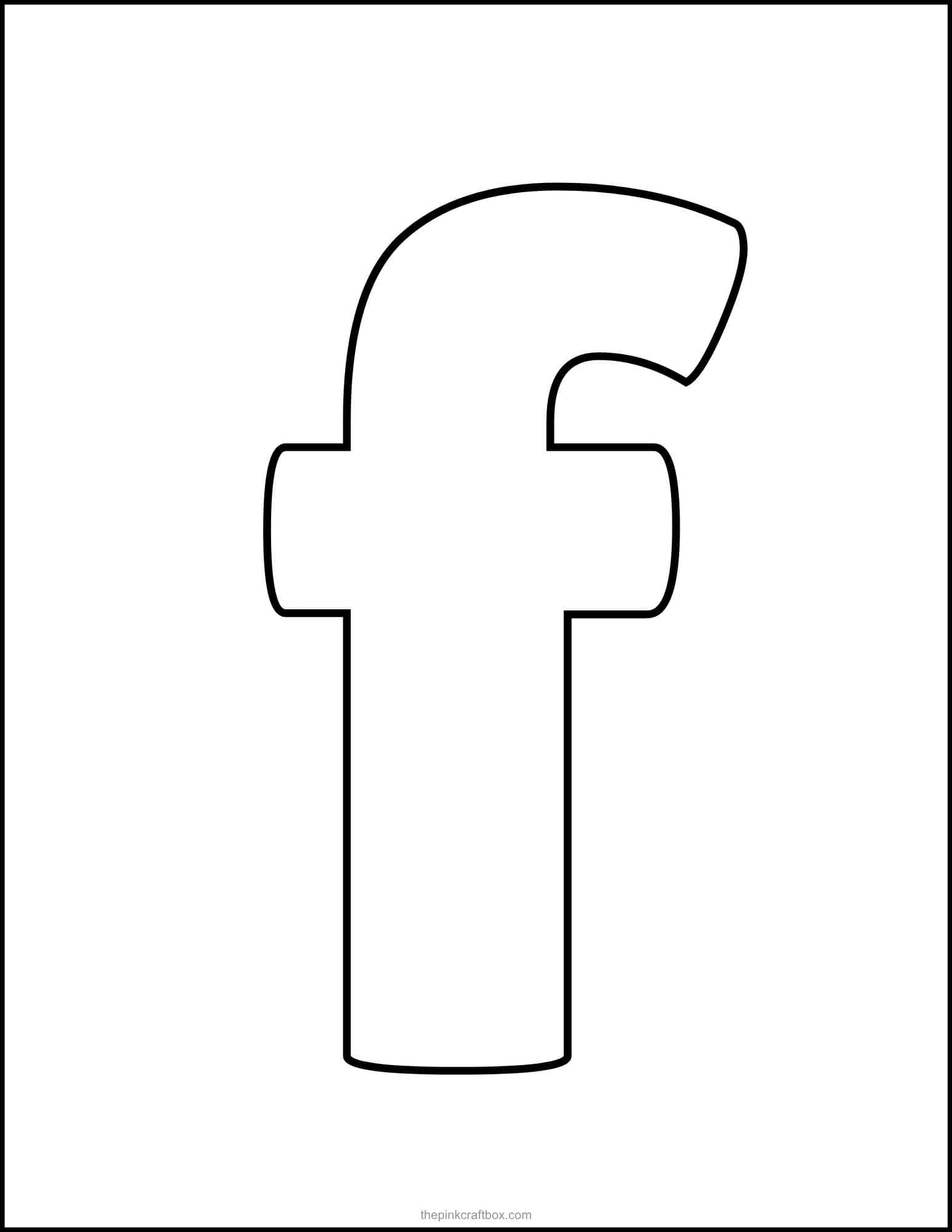 Printable letter F in regular font.