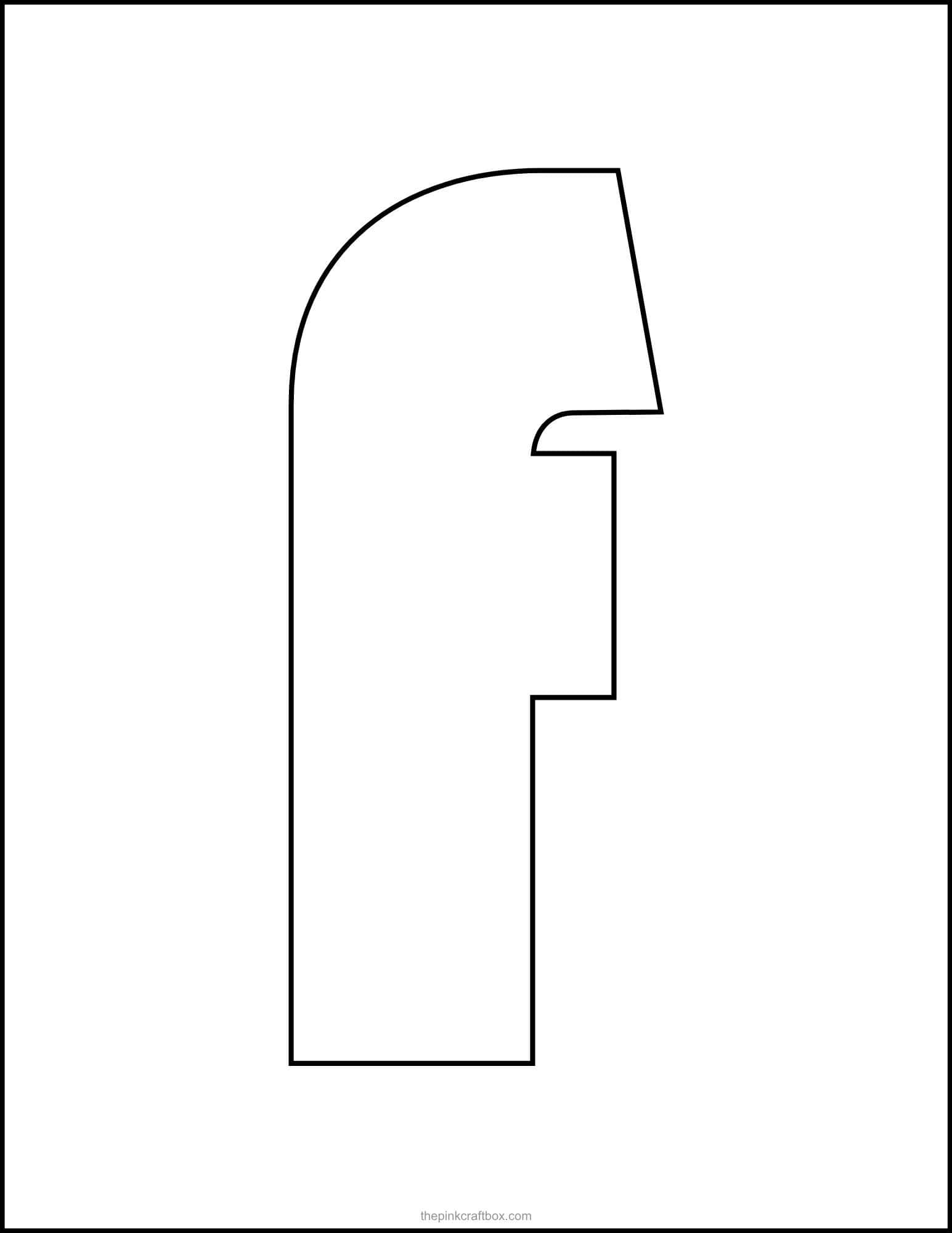 Printable letter F in bold font style.