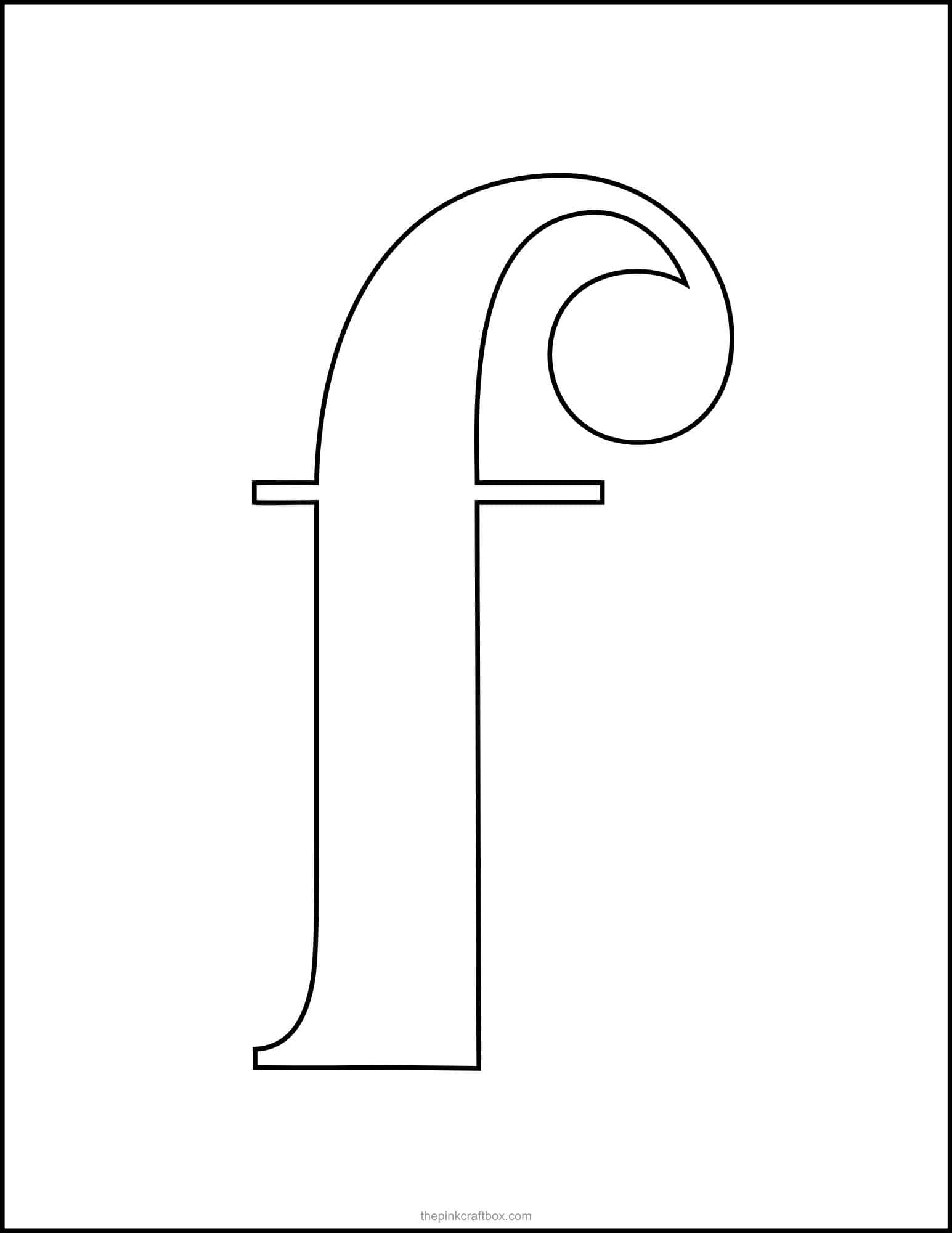 Fancy alphabet letter F template.