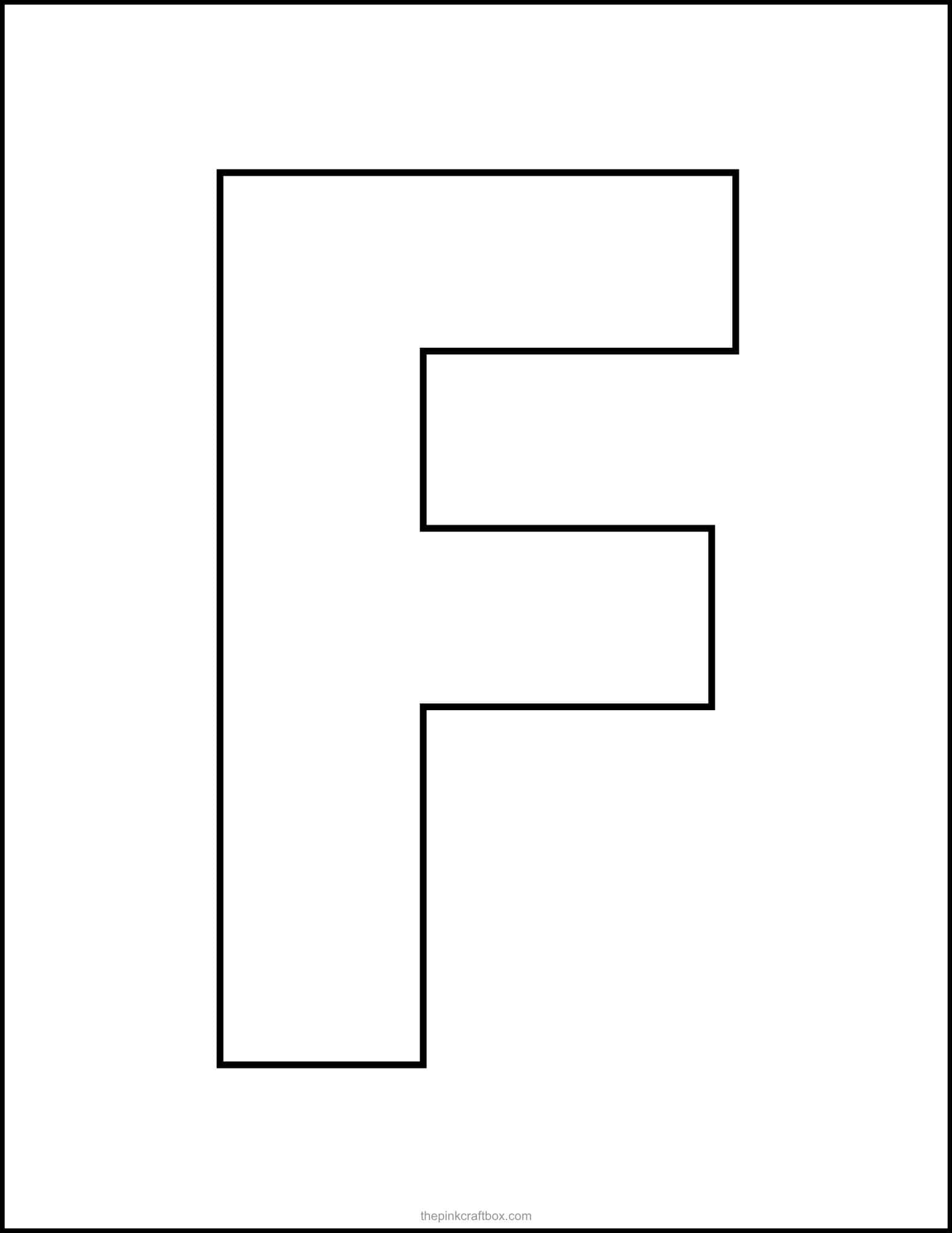 Block letter F printable template.