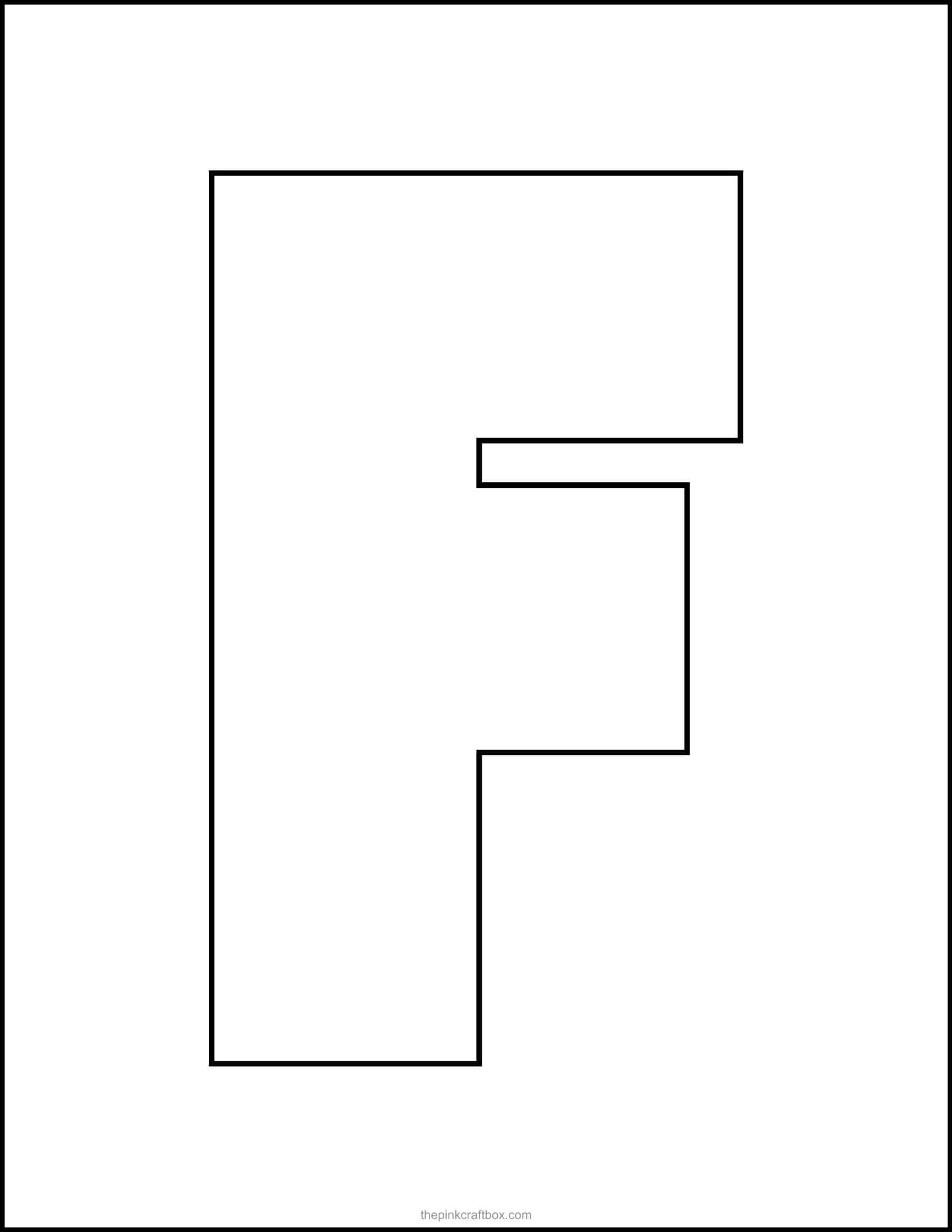 Printable letter F in bold font style.