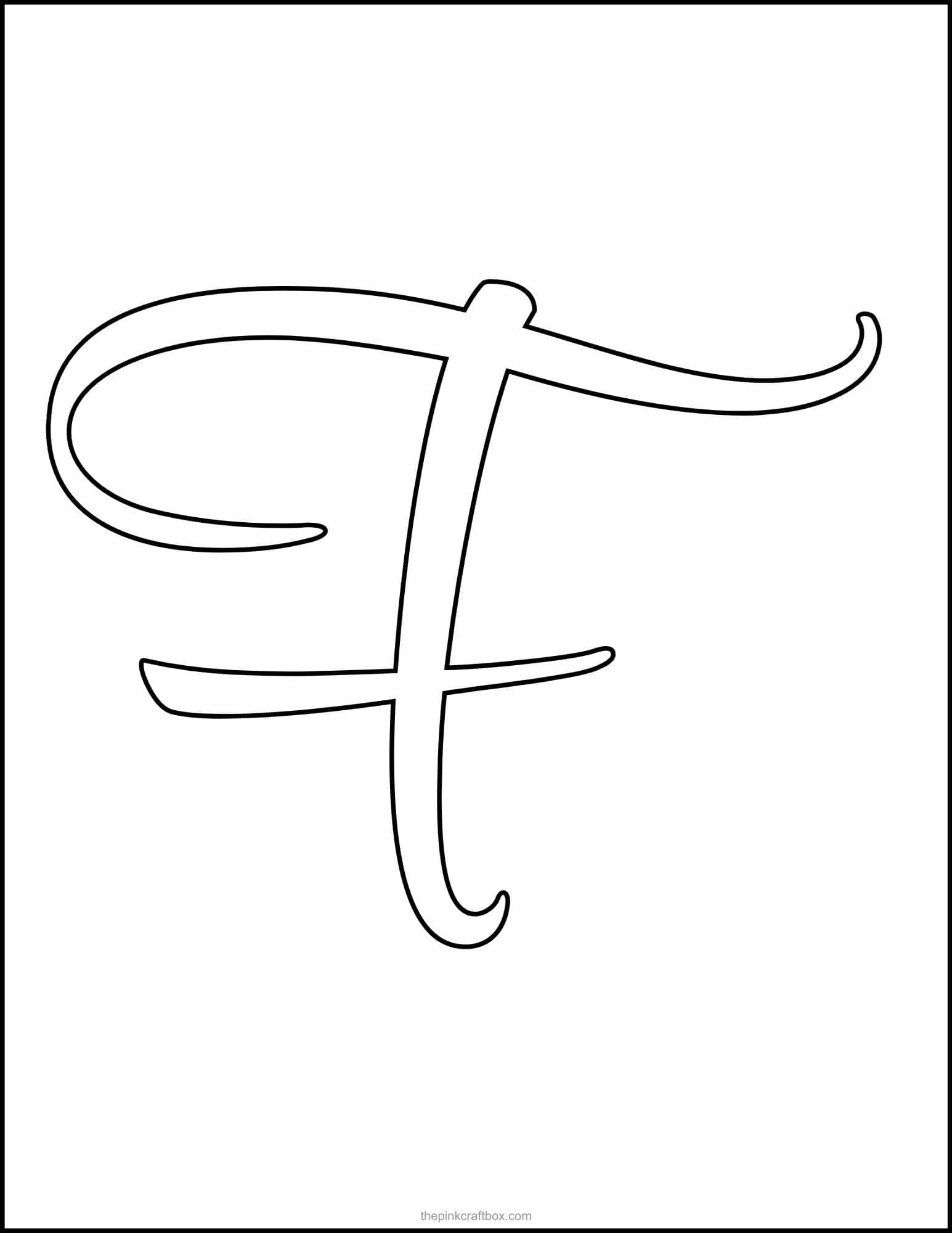 Calligraphy letter F template.