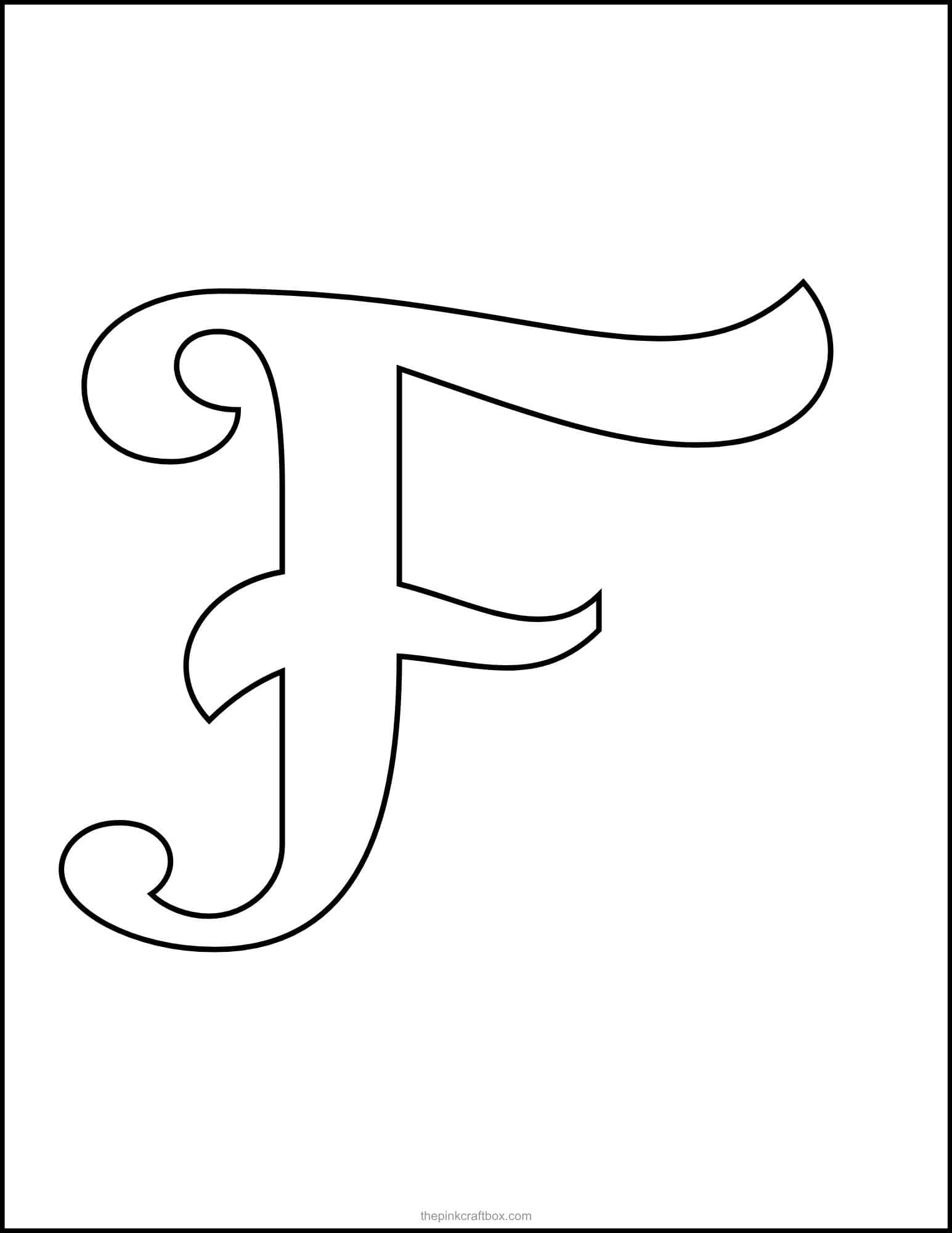 Cursive letter F template.