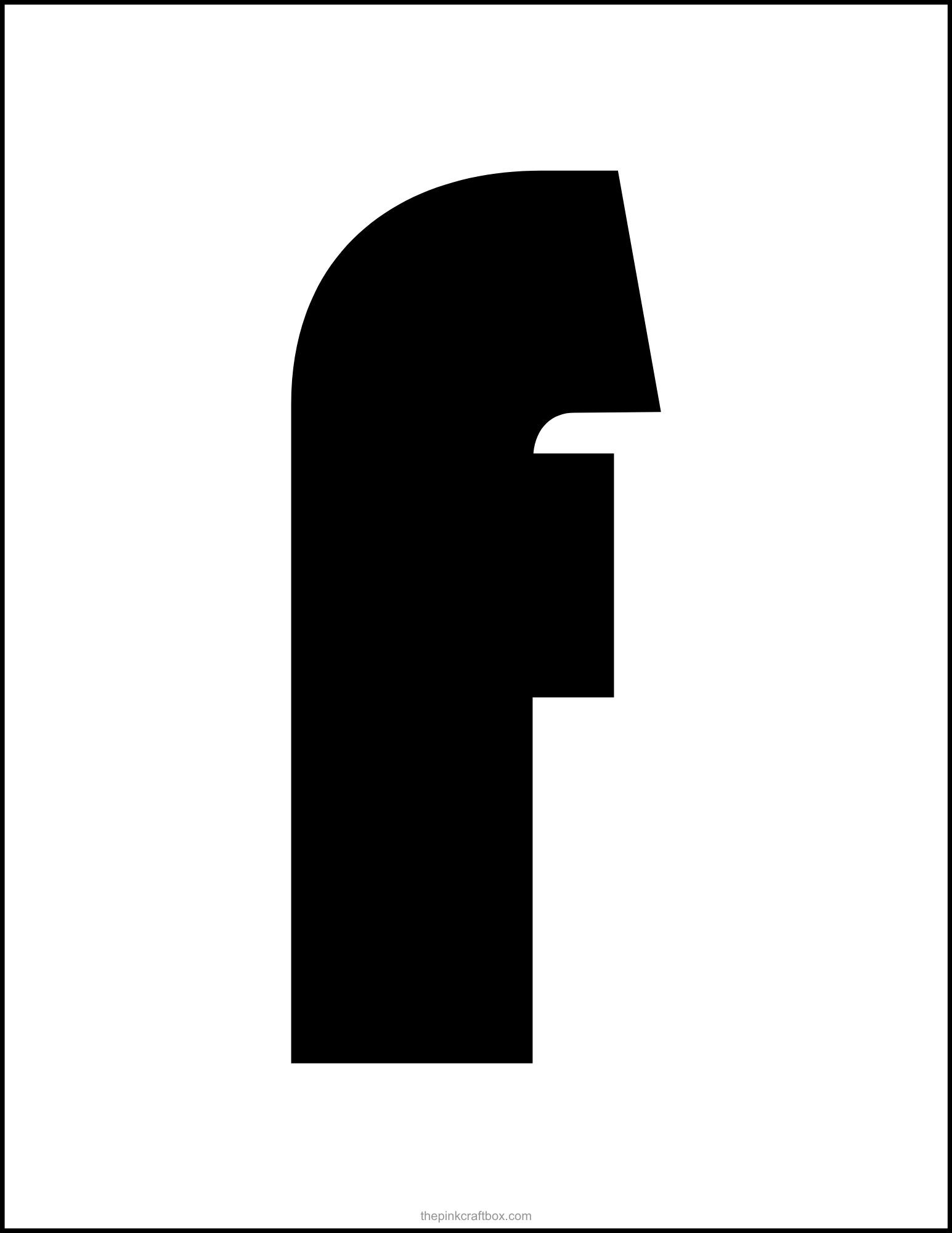 Printable letter F in bold font style.