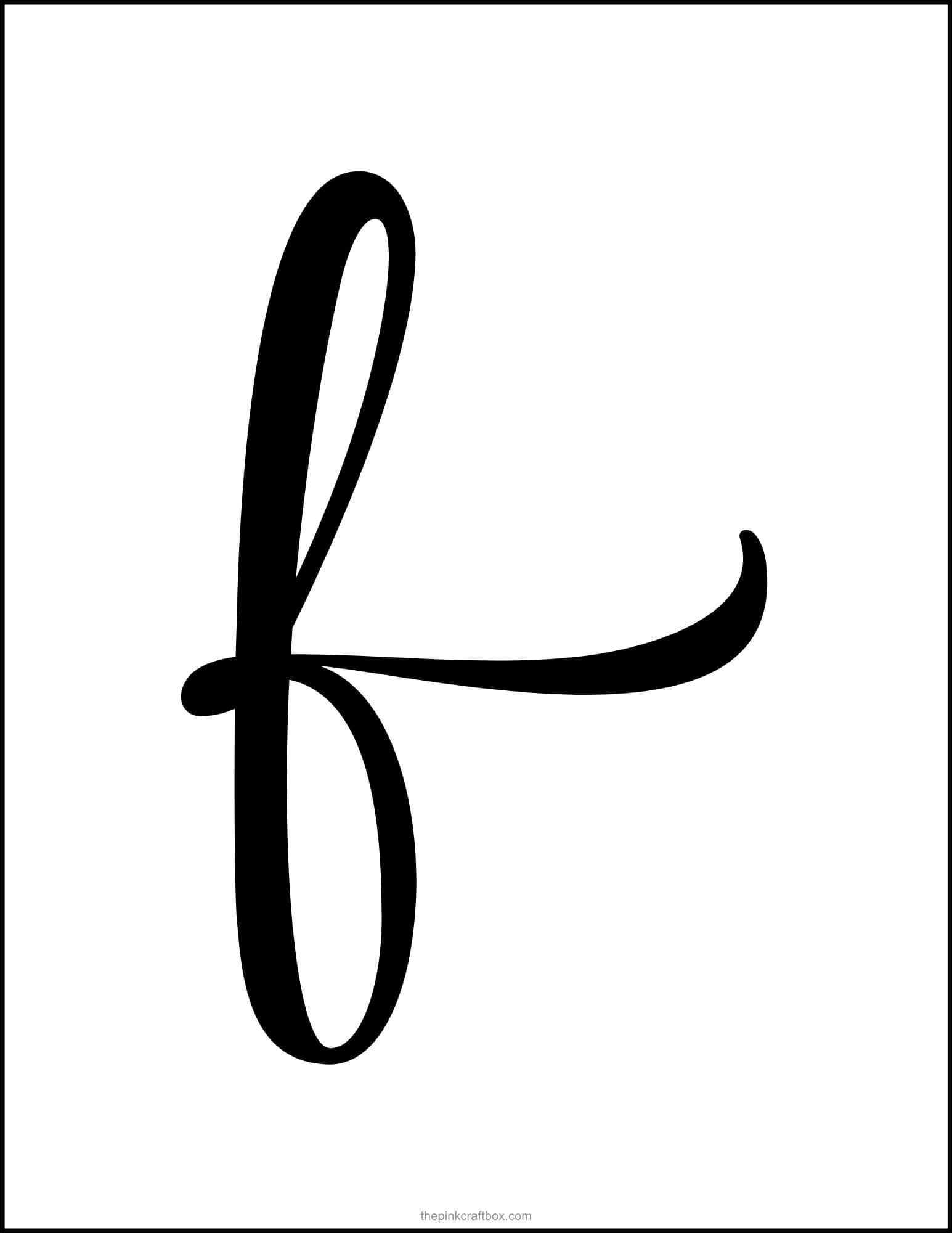 Calligraphy letter F template.