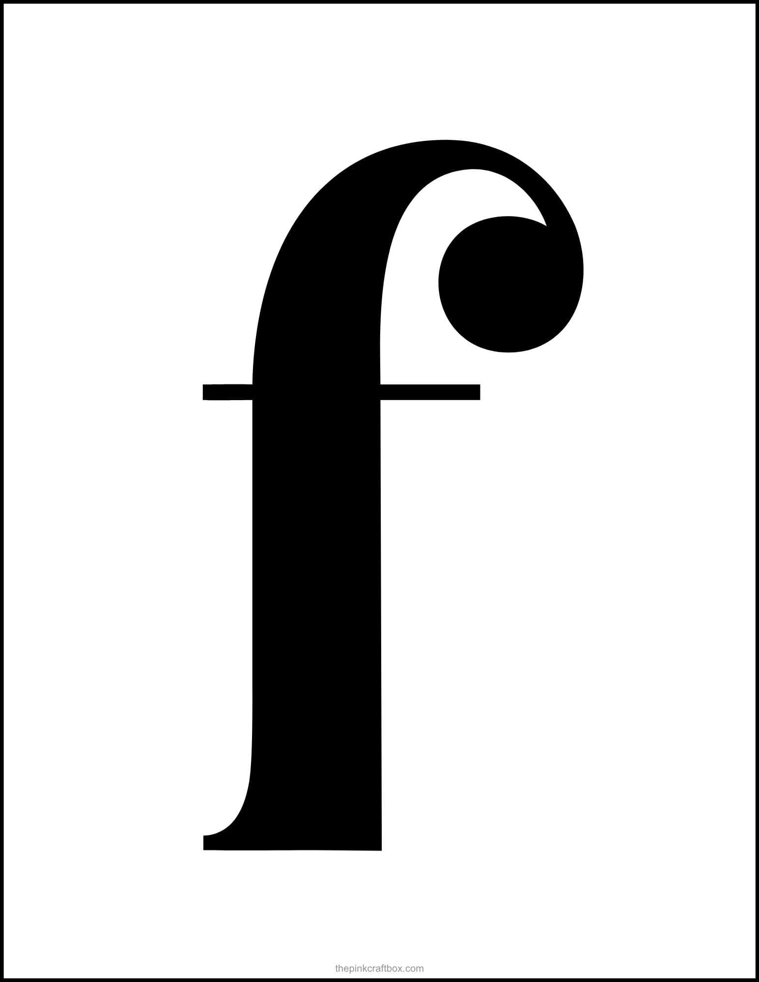 Fancy alphabet letter F template.