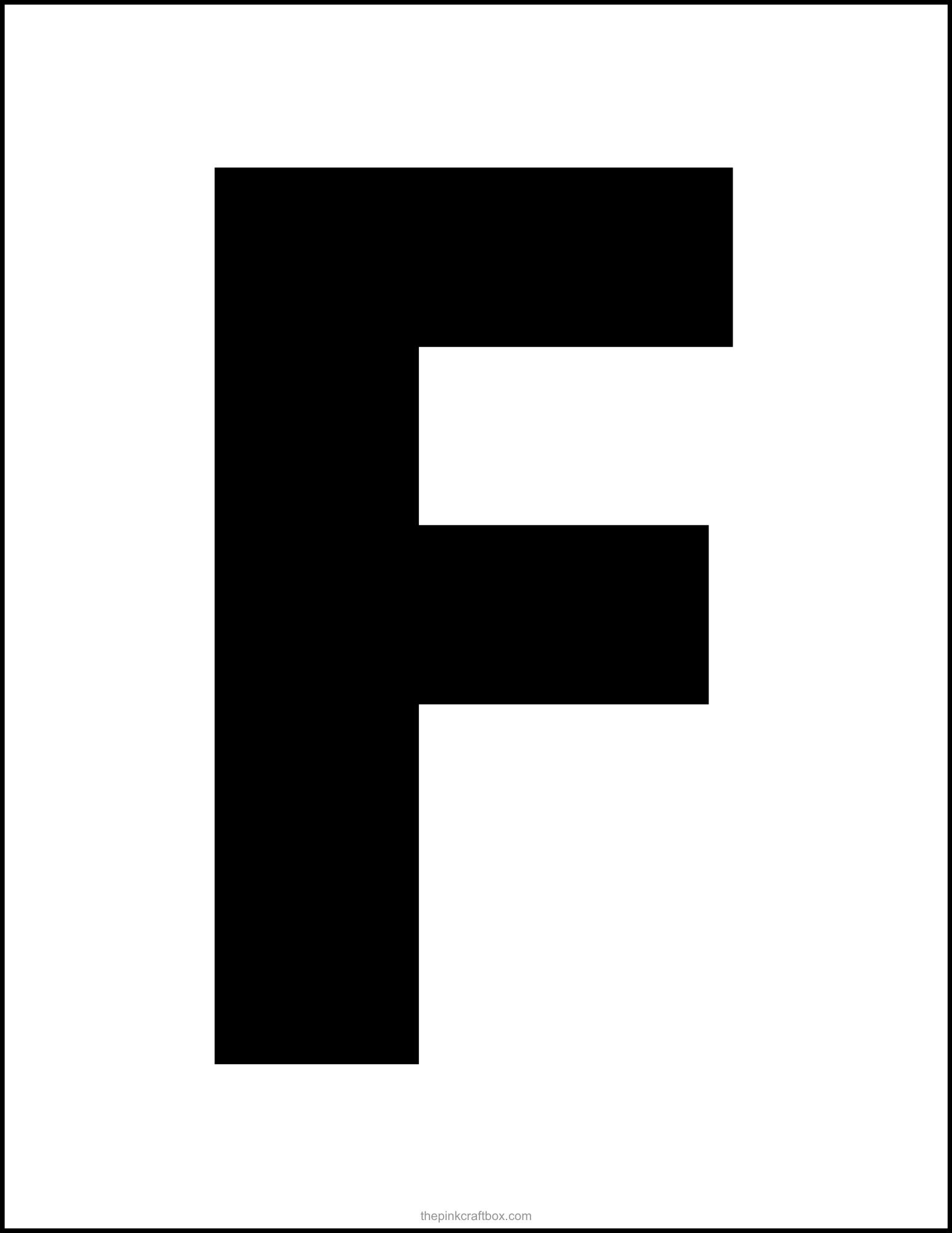 Block letter F printable template.