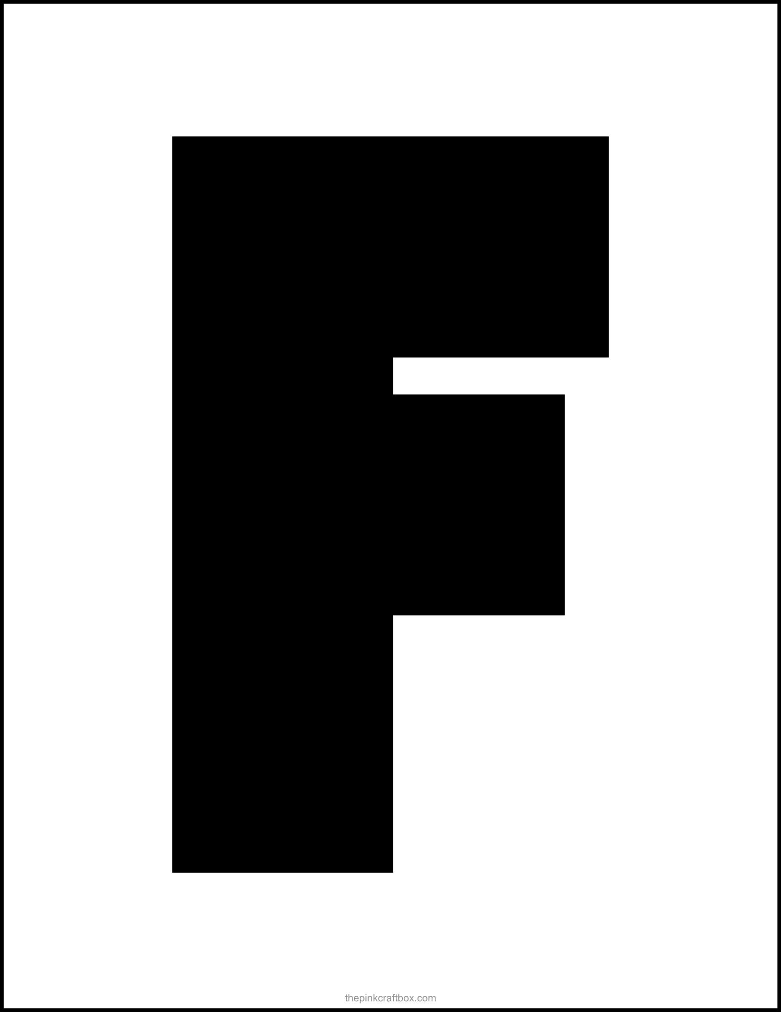 Printable letter F in bold font style.