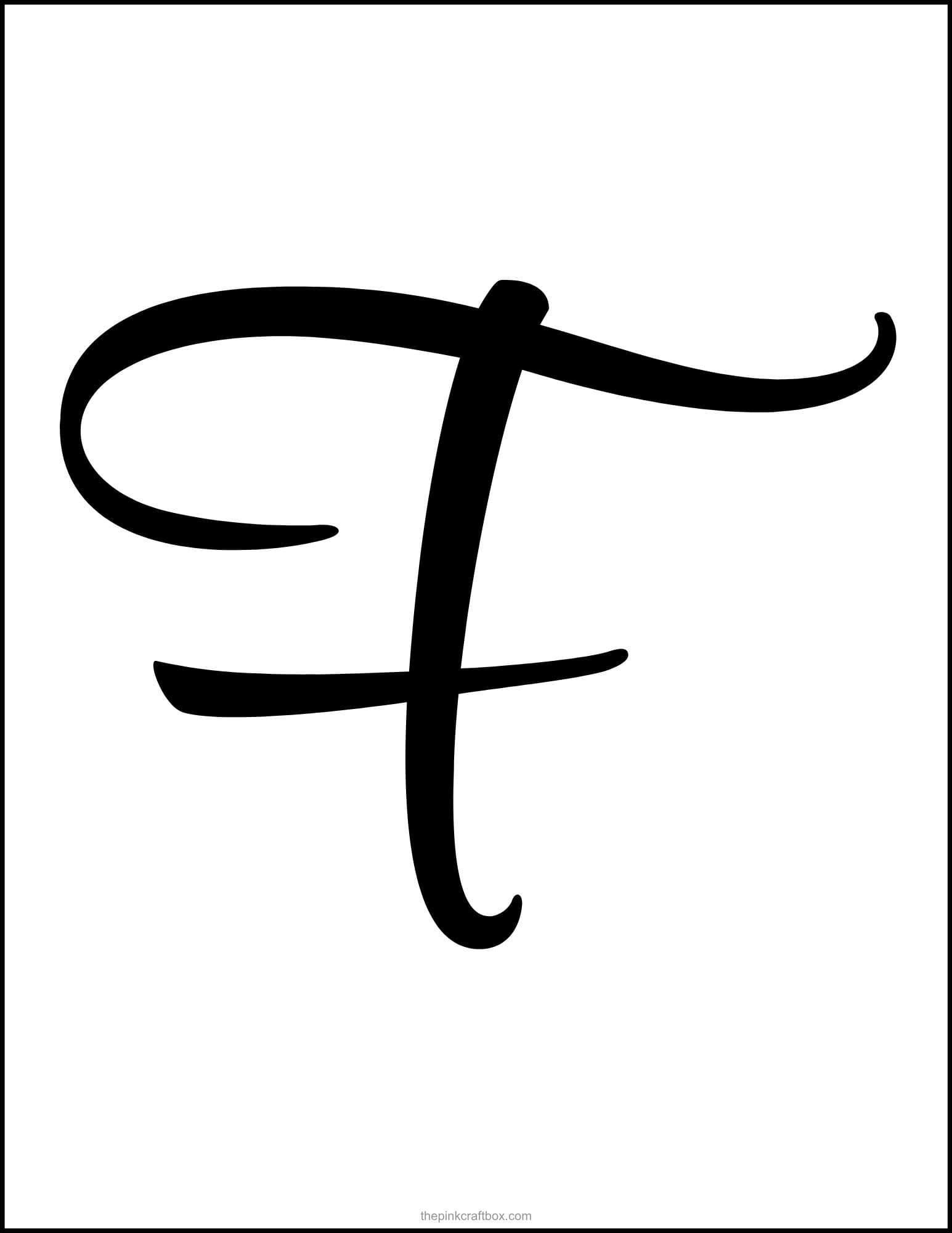 Calligraphy letter F template.