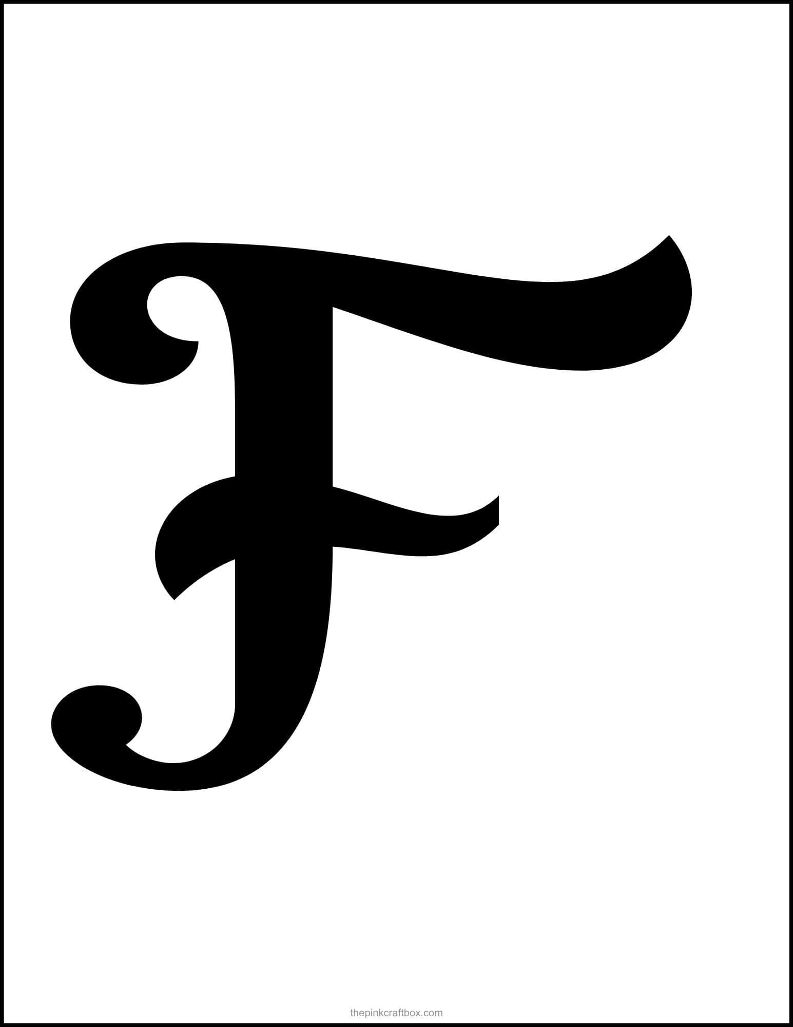 Cursive letter F template.