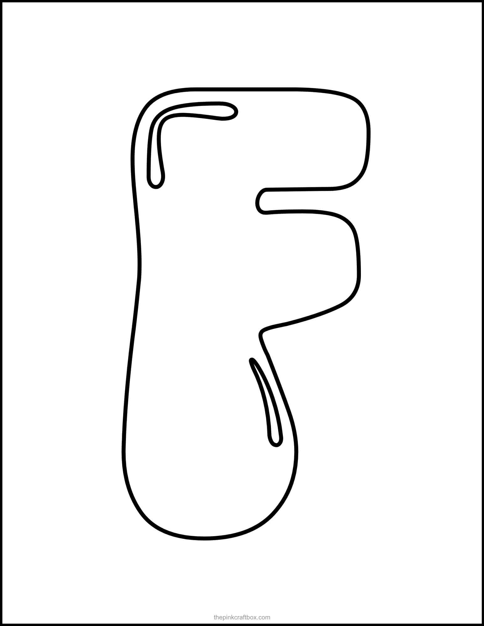 Bubble letter F printable.