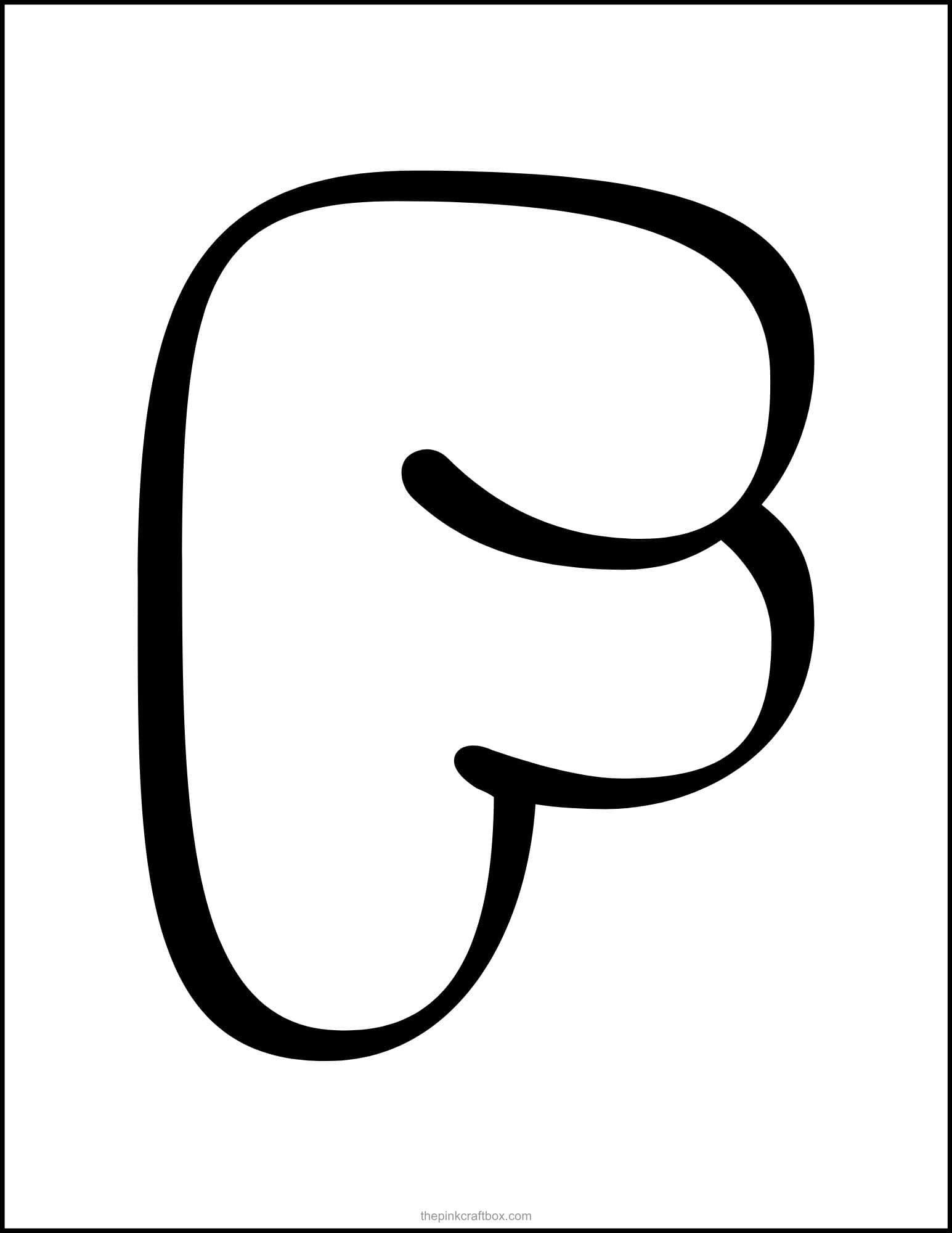 Bubble letter F printable.