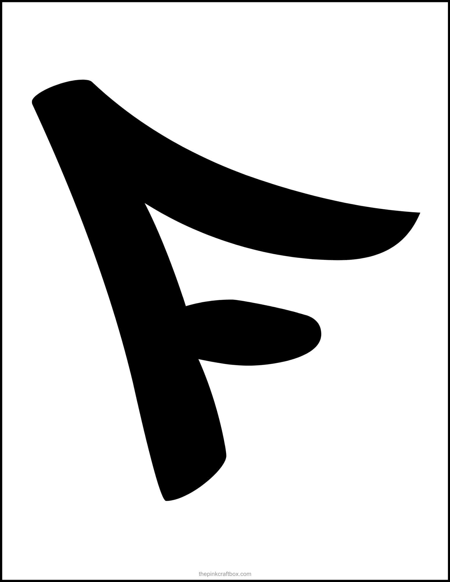 Graffiti letter F template printable.