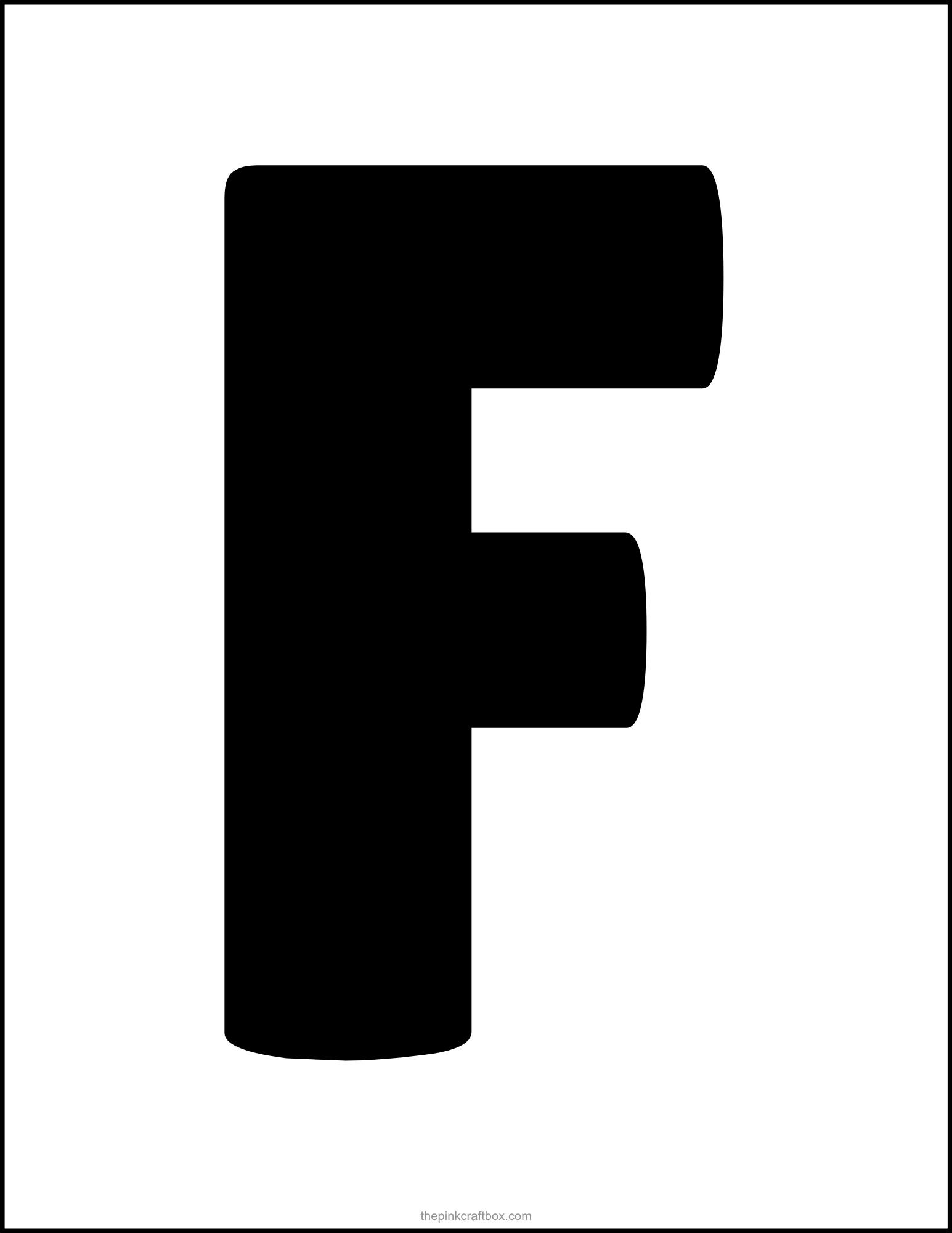 Printable letter F in regular font.