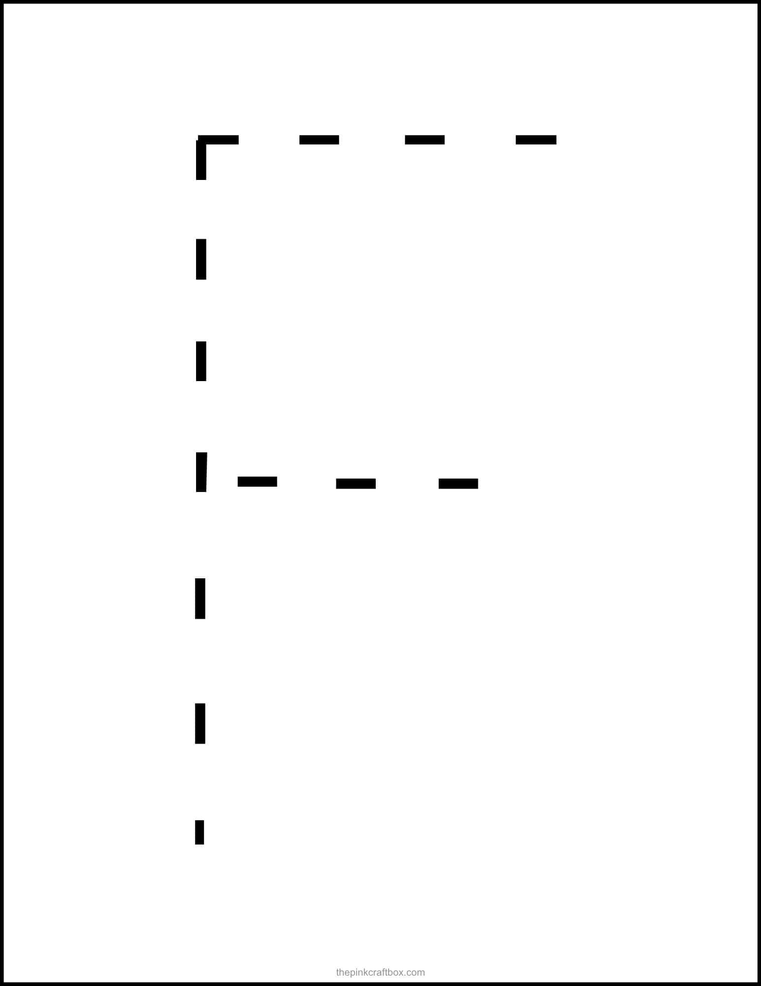 Dotted lines capital letter F template.