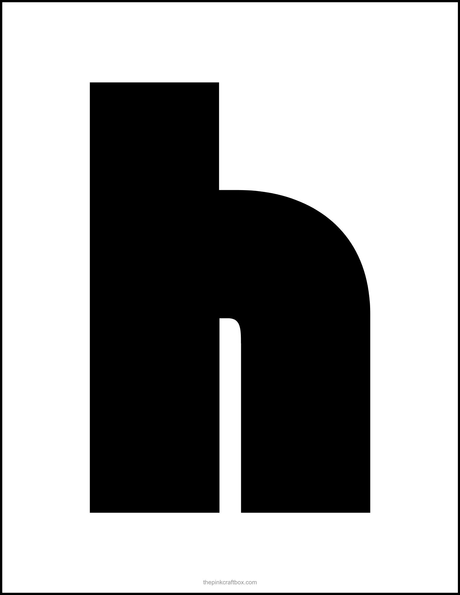 Printable letter H in bold font style.