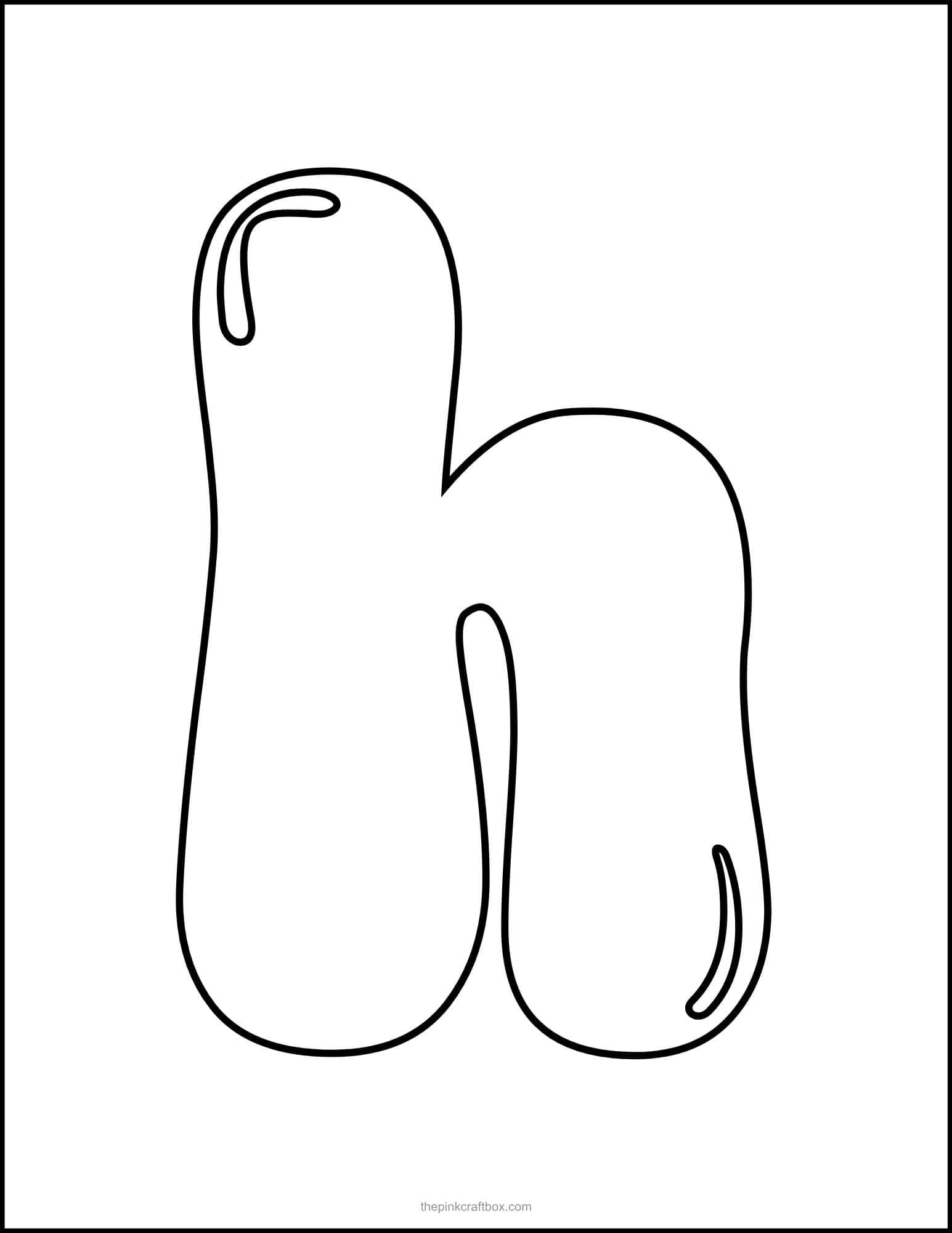 Printable bubble letter H.