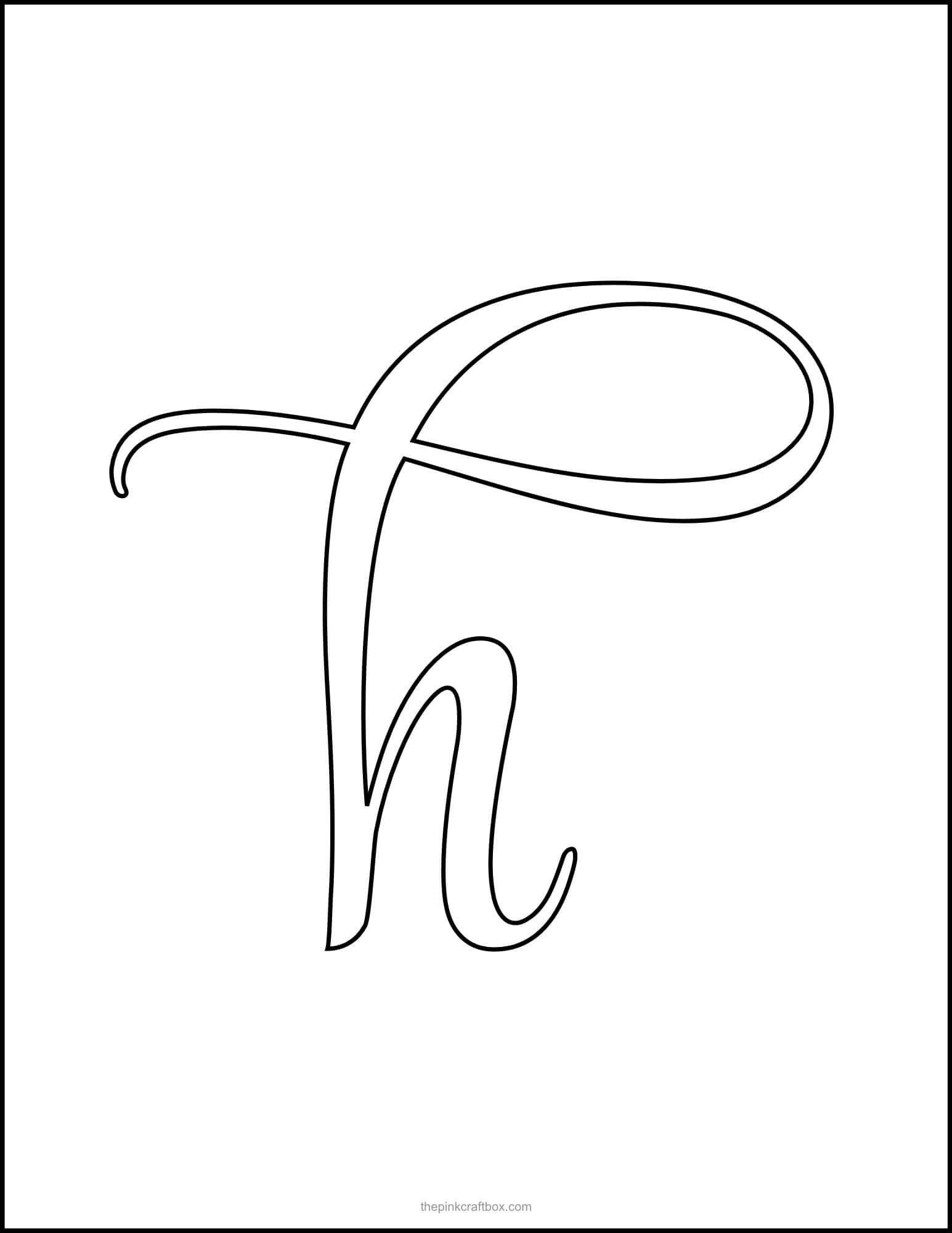 Calligraphy letter H template.
