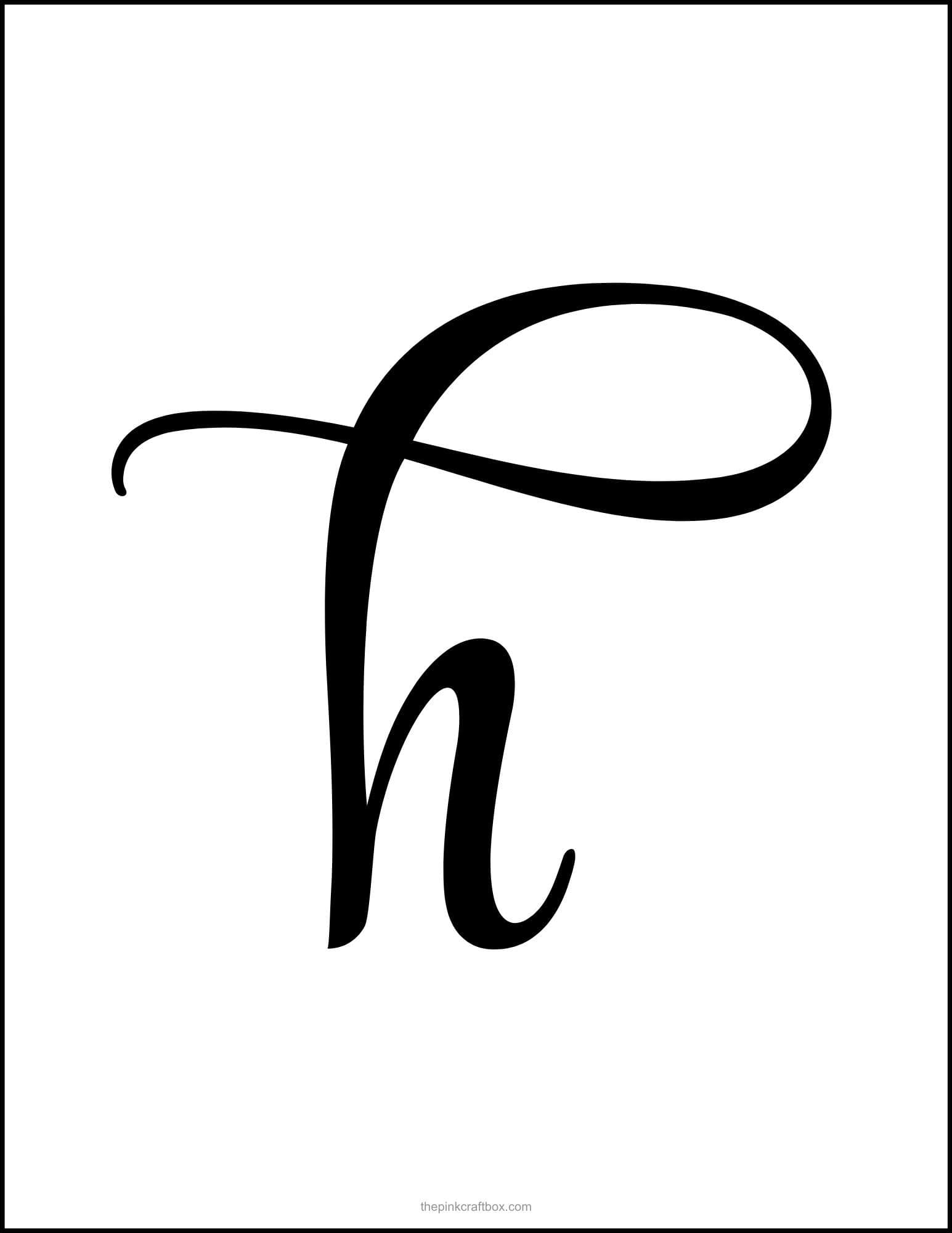 Calligraphy letter H template.
