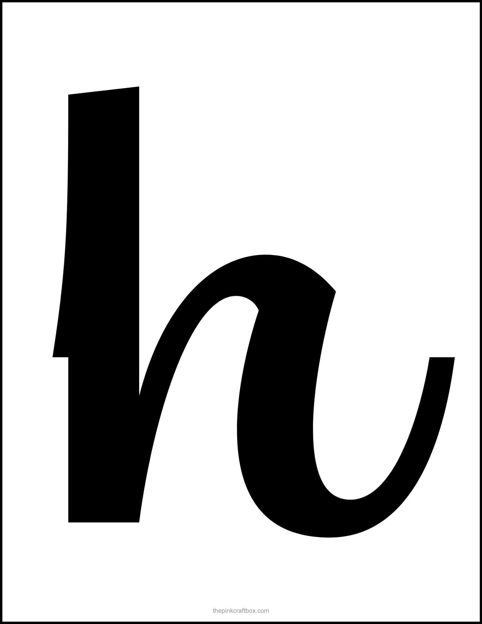 Cursive letter H template.