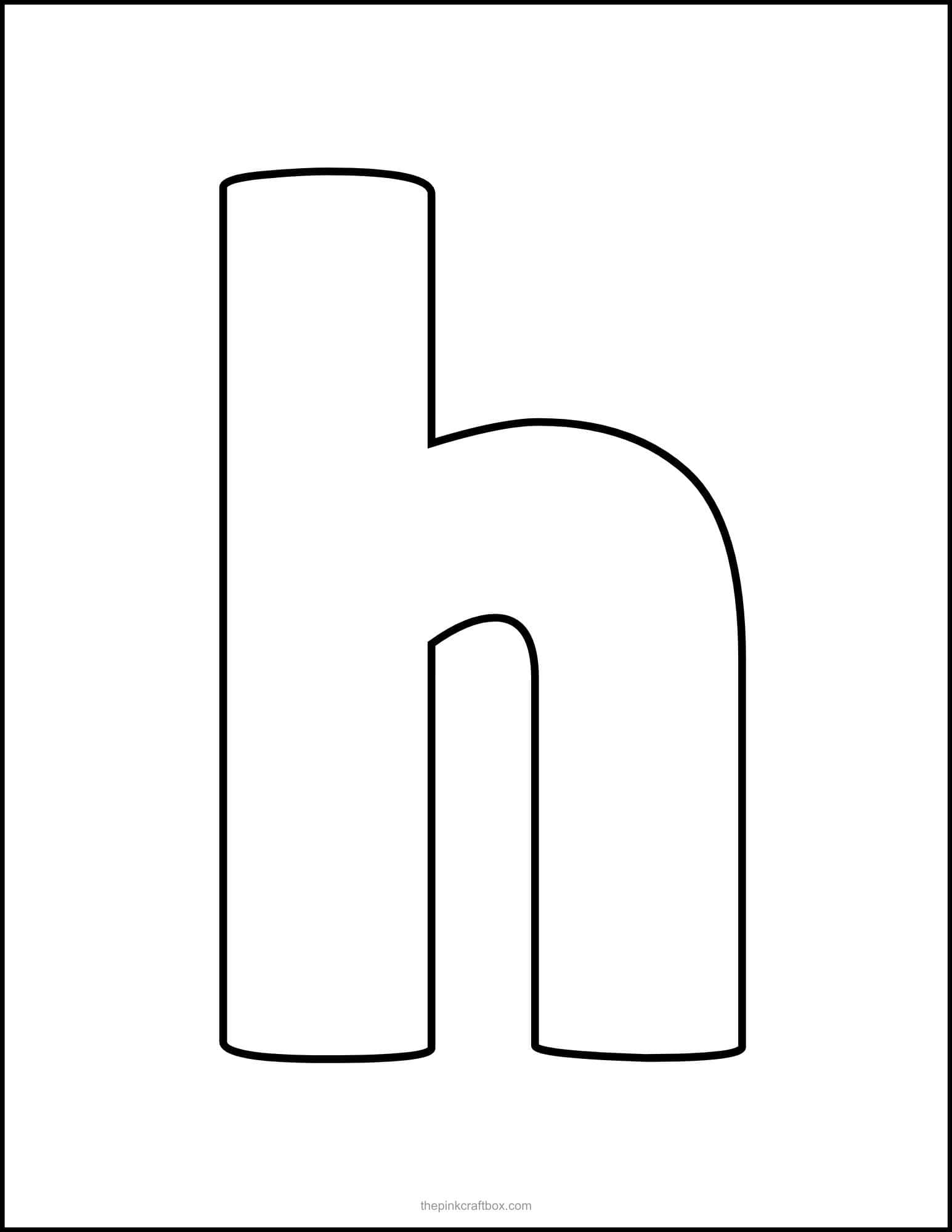 Printable letter H in regular font style.