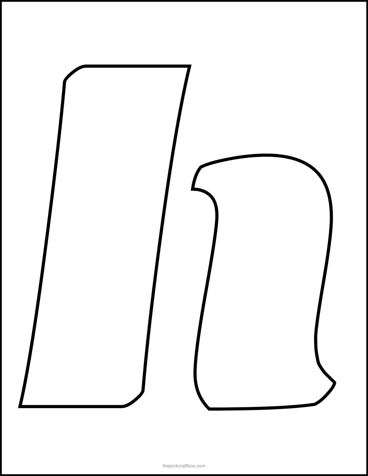 Letter H stencil printable.