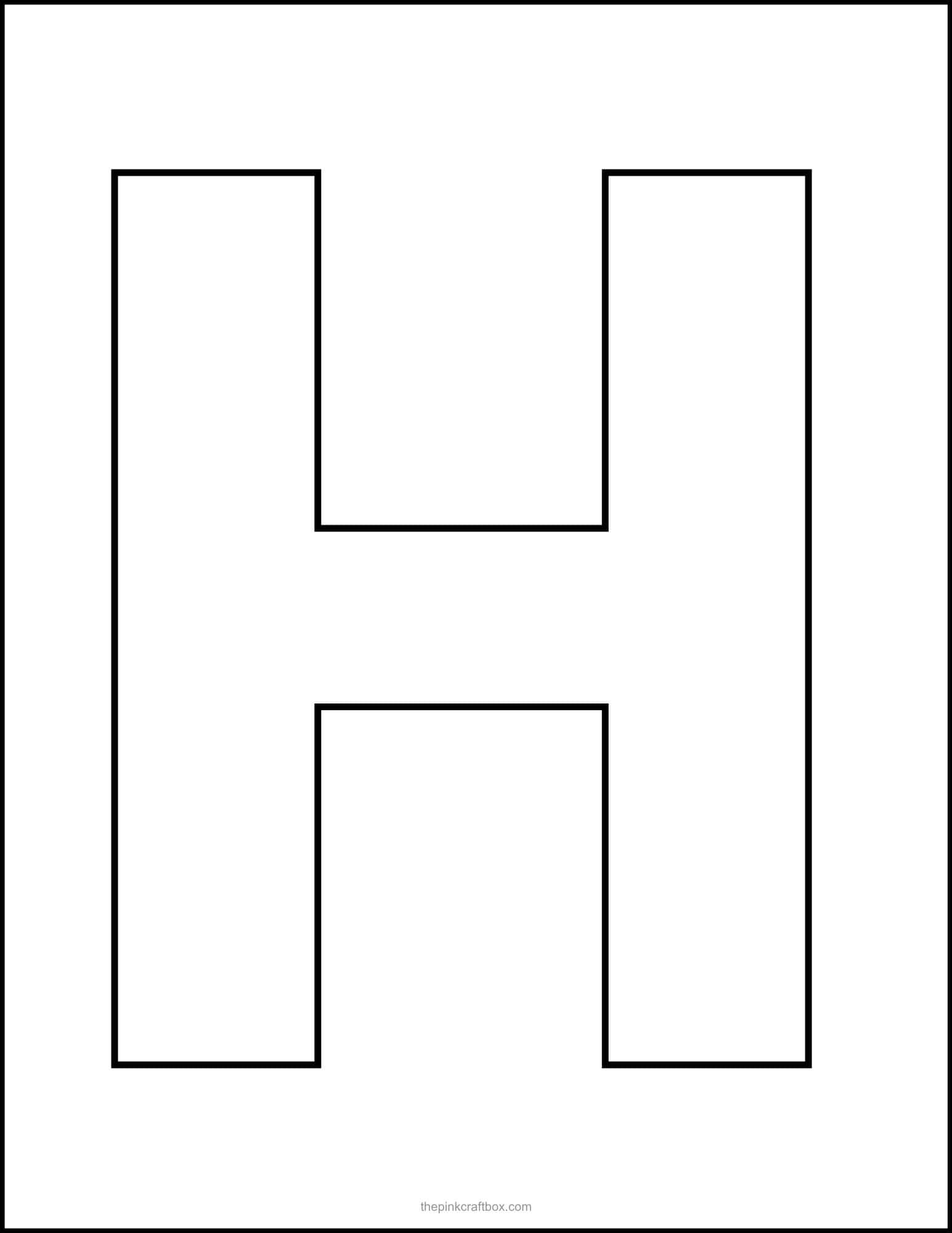 Block letter H printable.