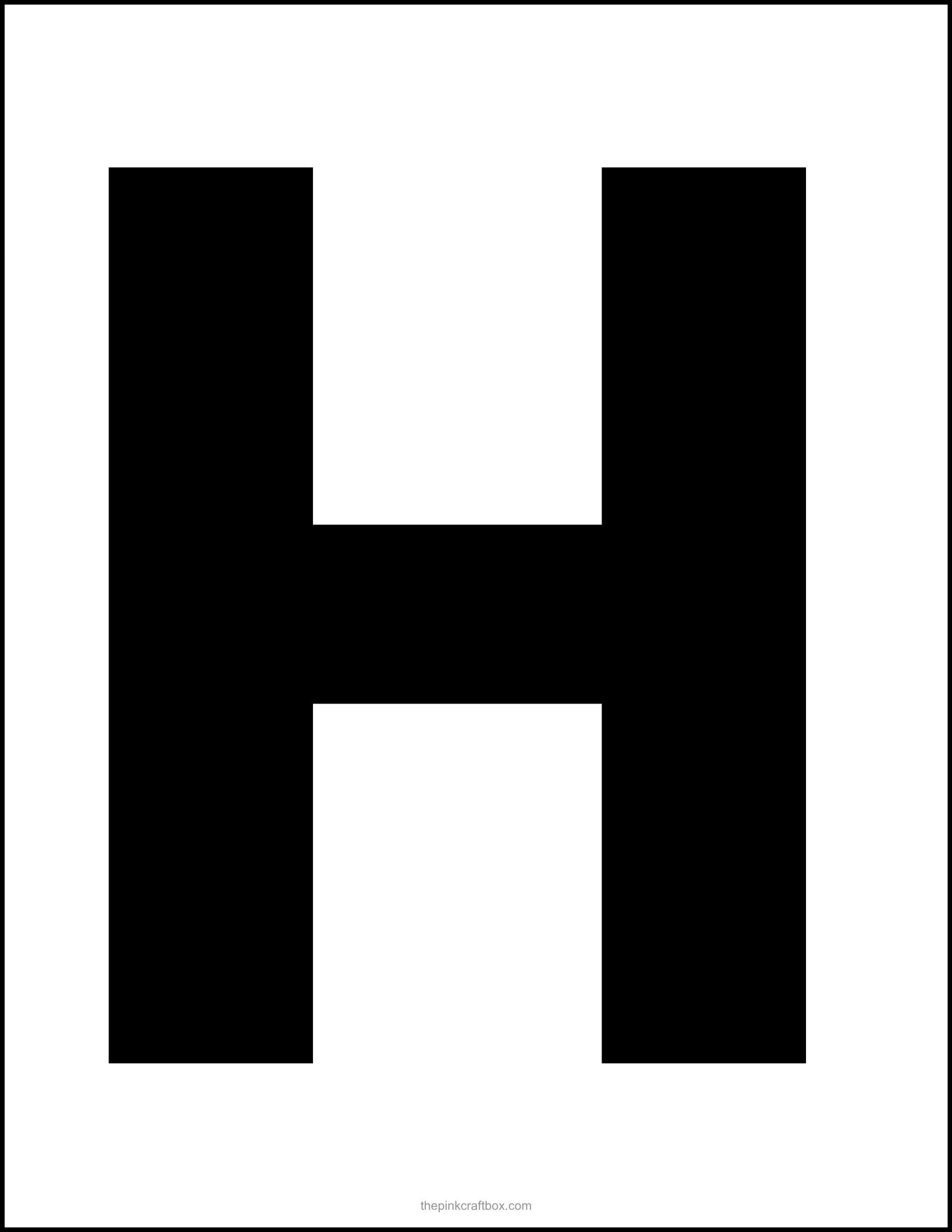Block letter H printable.