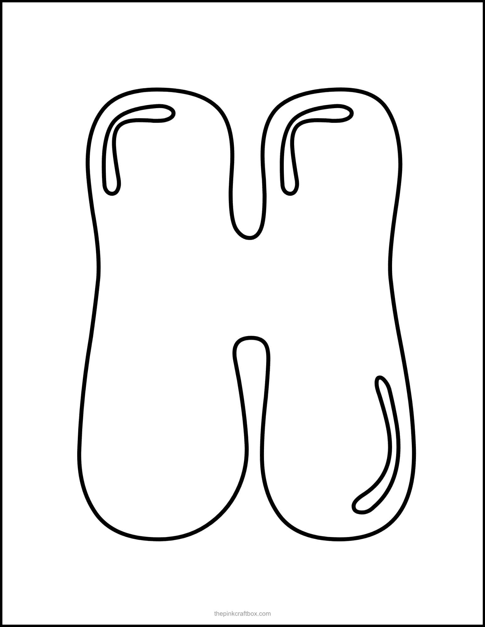 Printable bubble letter H.