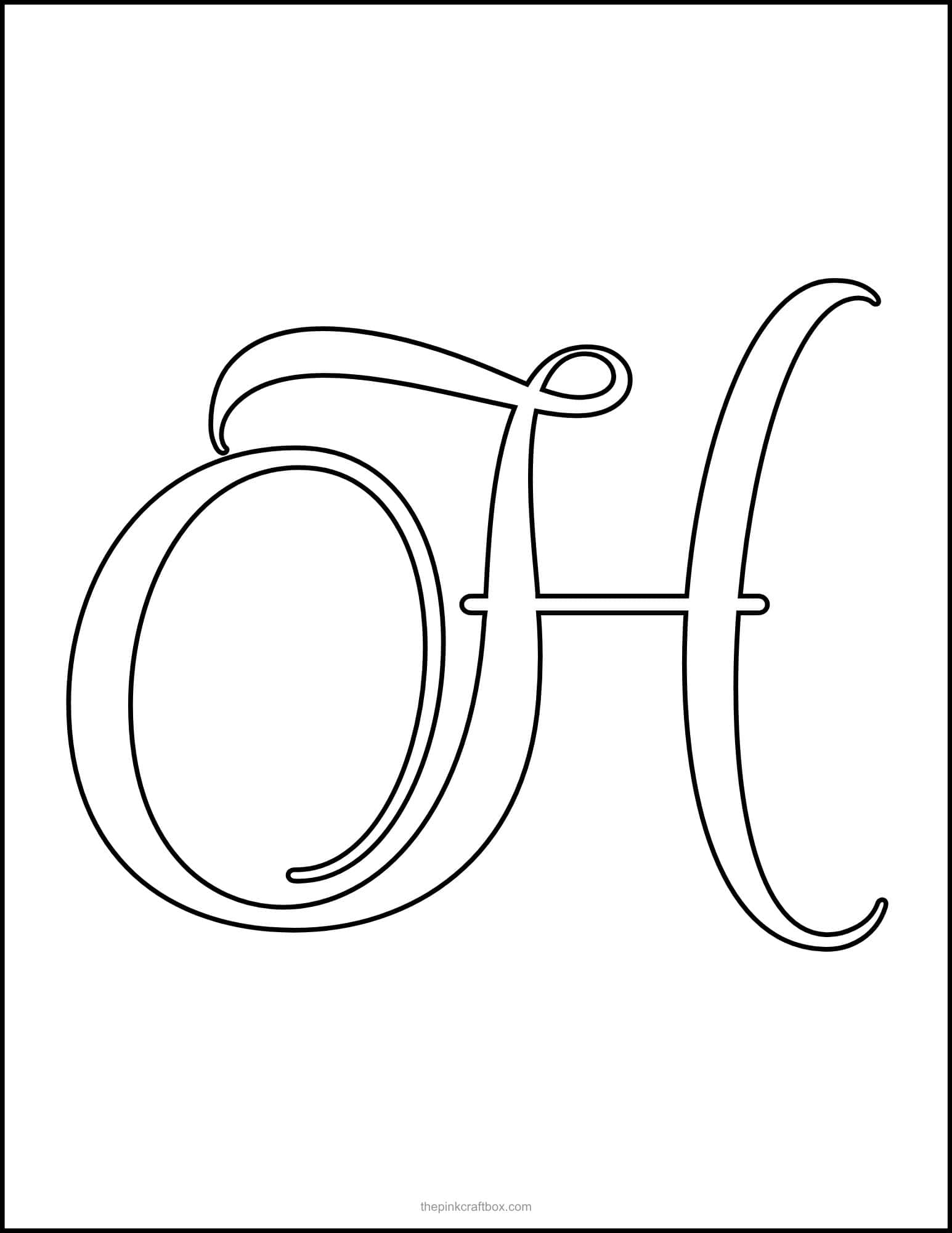 Calligraphy letter H template.