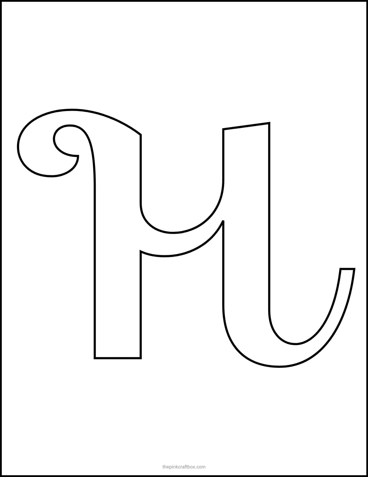 Cursive letter H template.