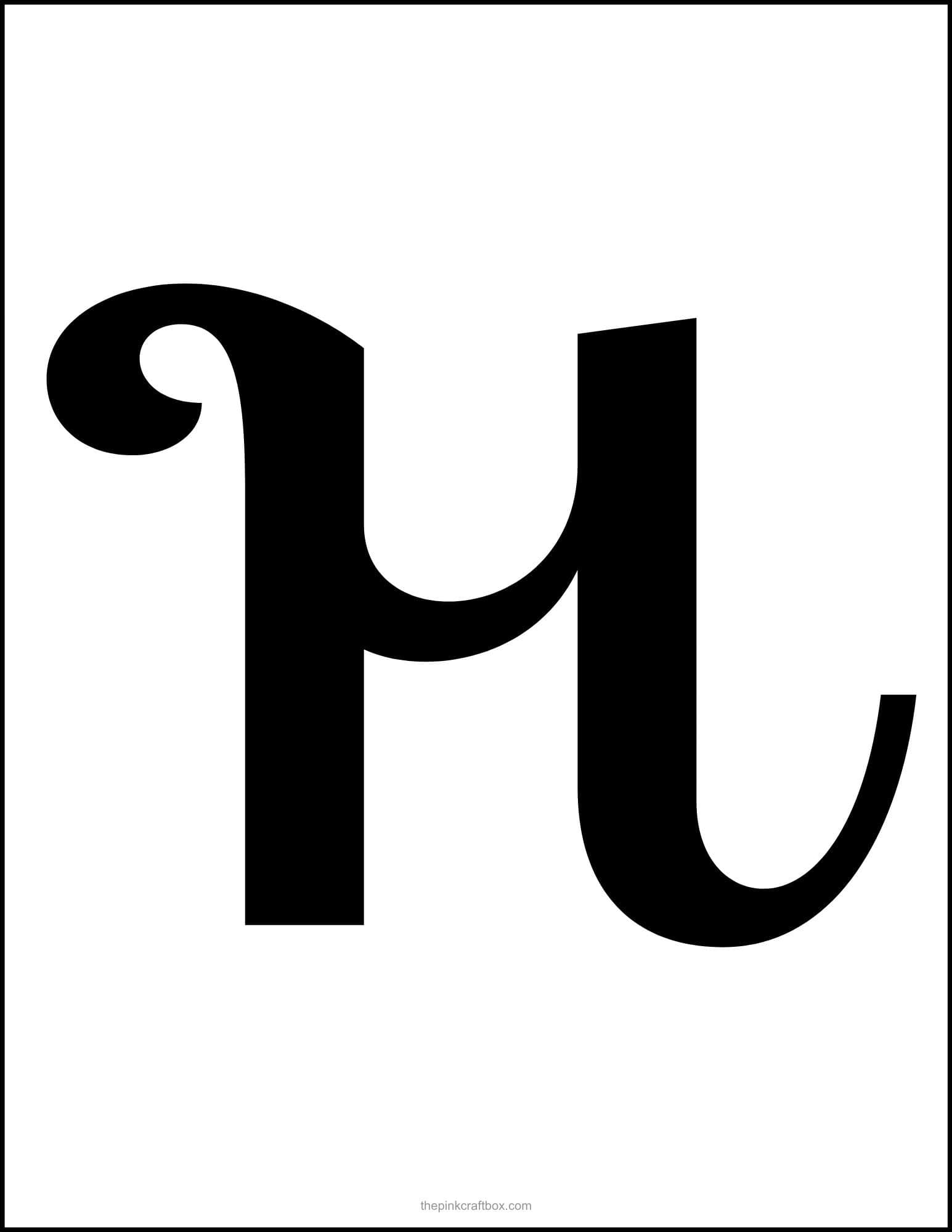Cursive letter H template.