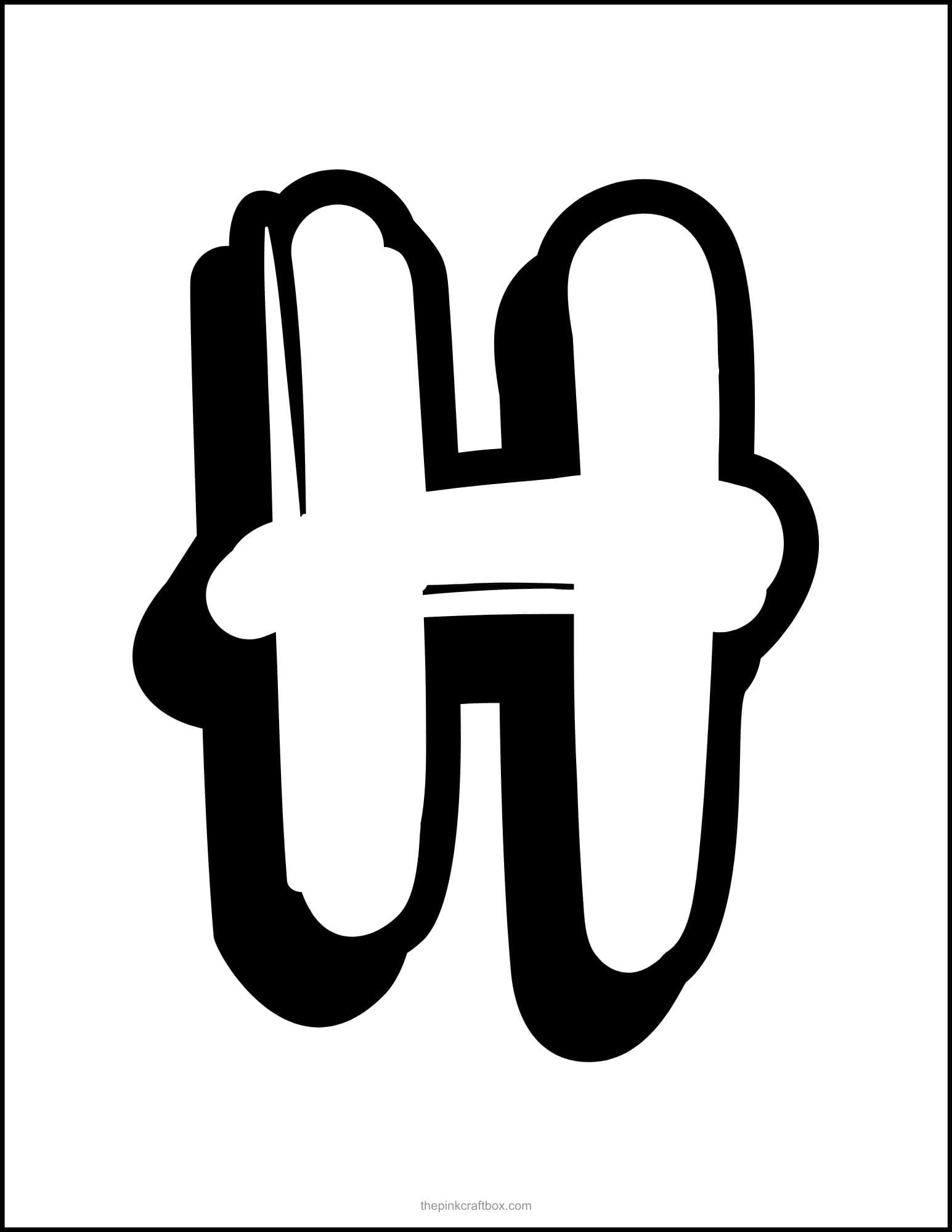 Graffiti letter H template.