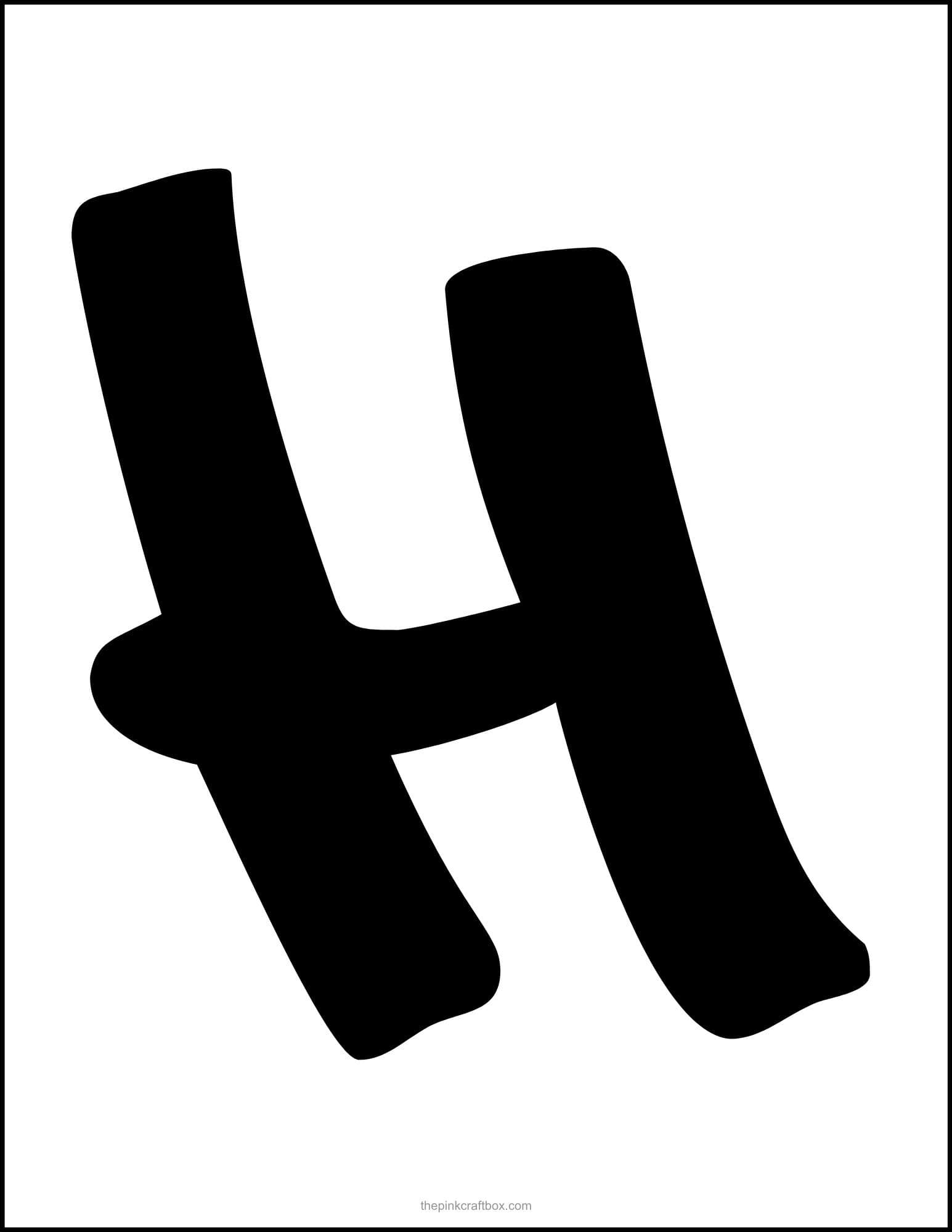 Graffiti letter H template.