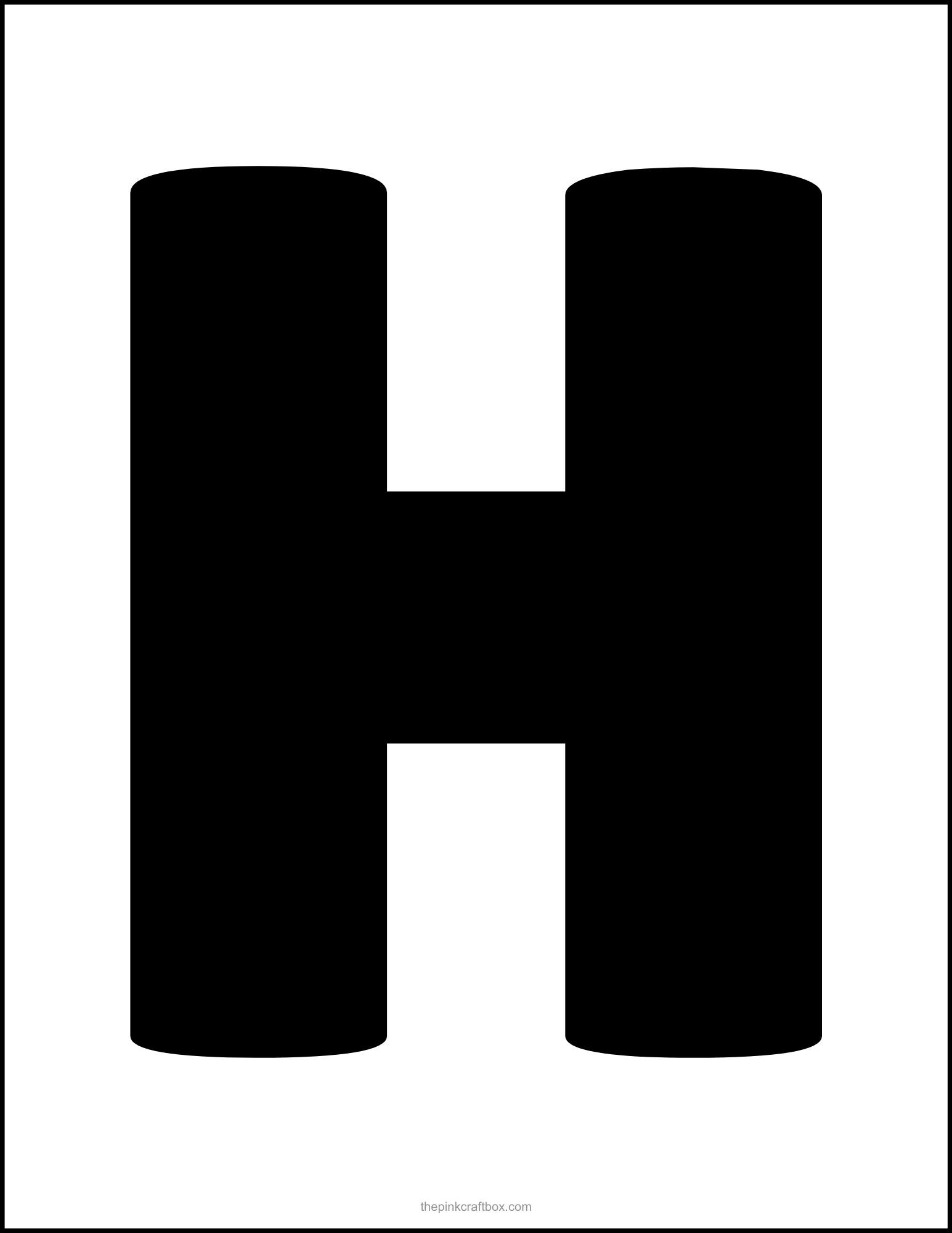 Printable letter H in regular font style.