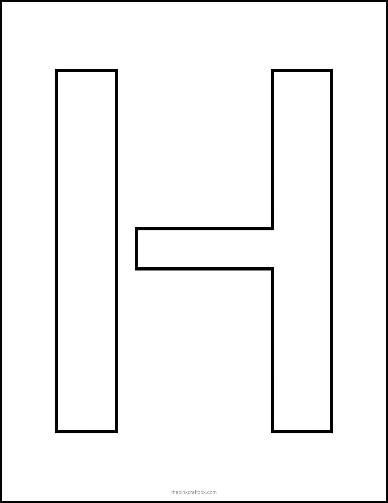 Letter H stencil printable.