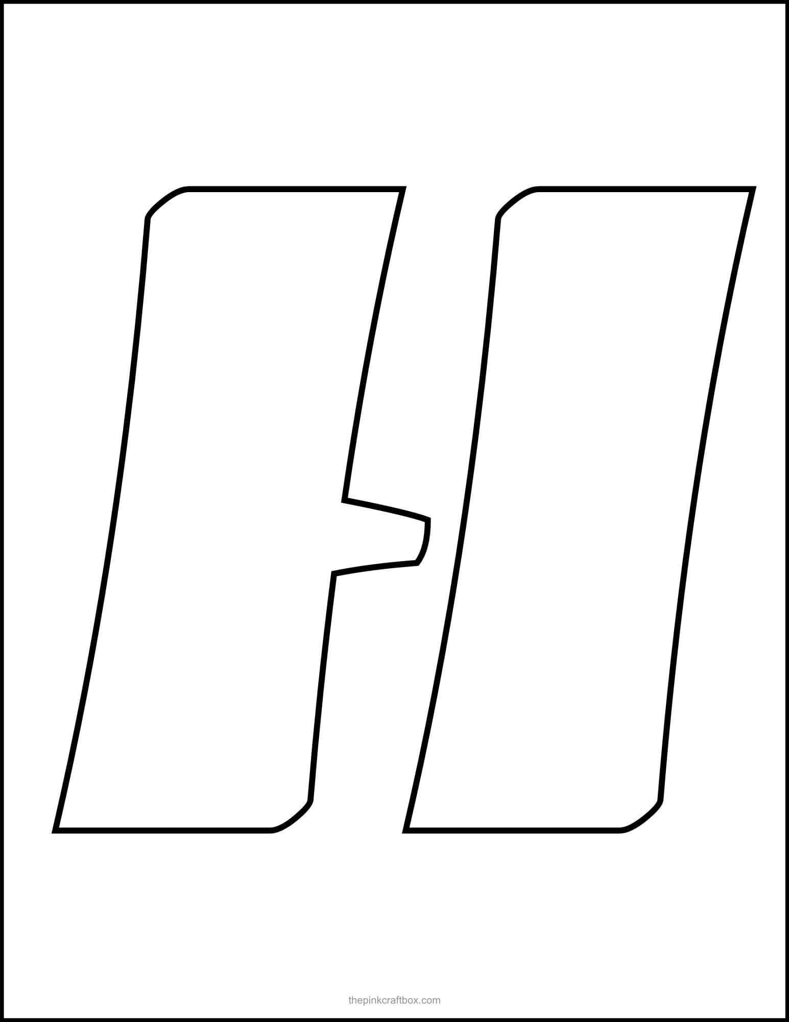 Letter H stencil printable.