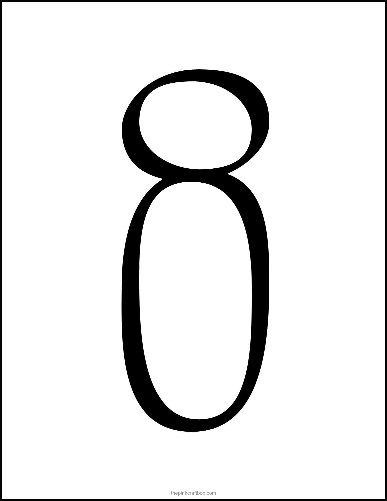 Printable bubble letter I.