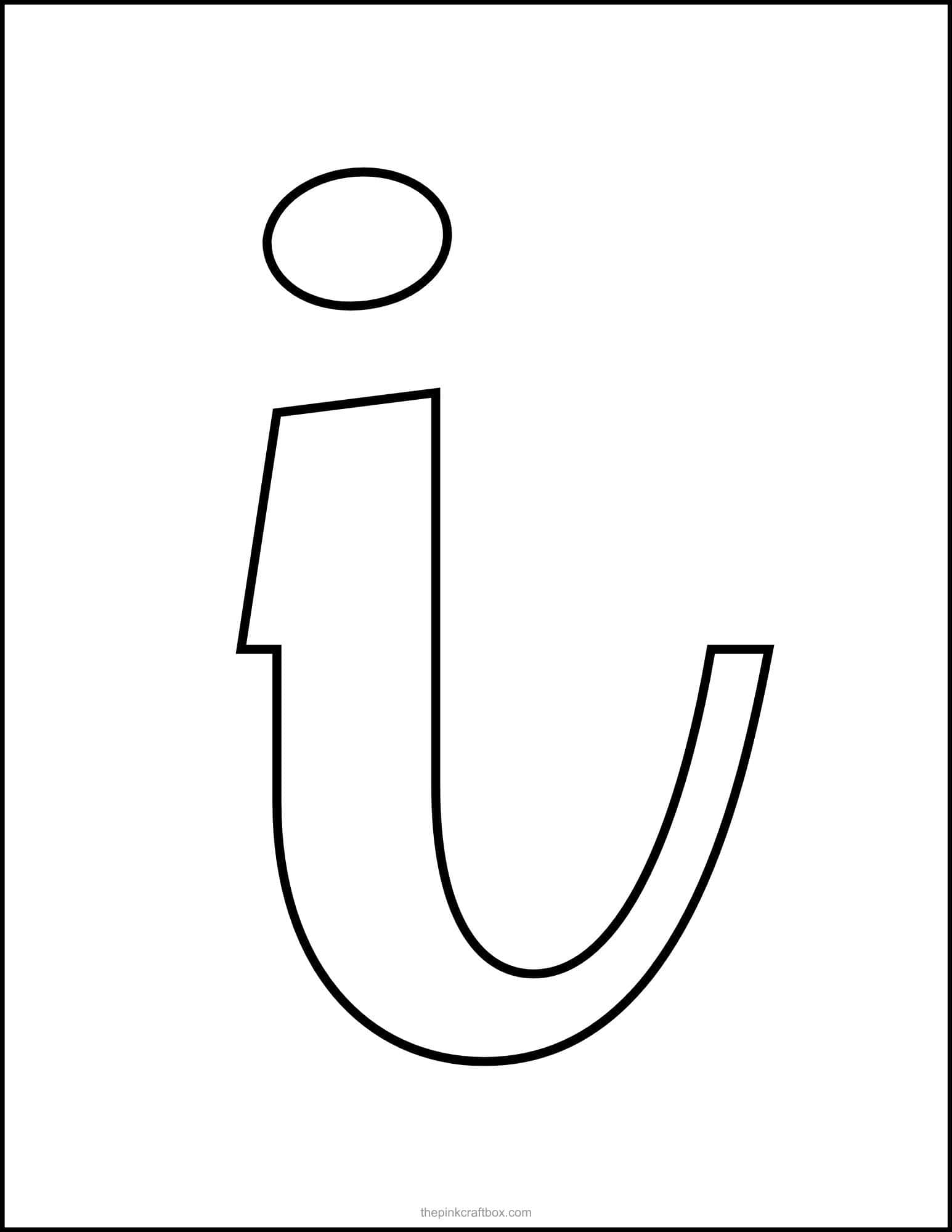 Cursive letter I template.