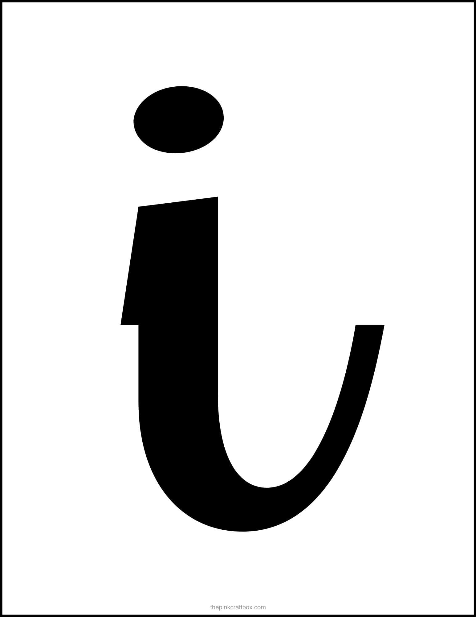 Cursive letter I template.