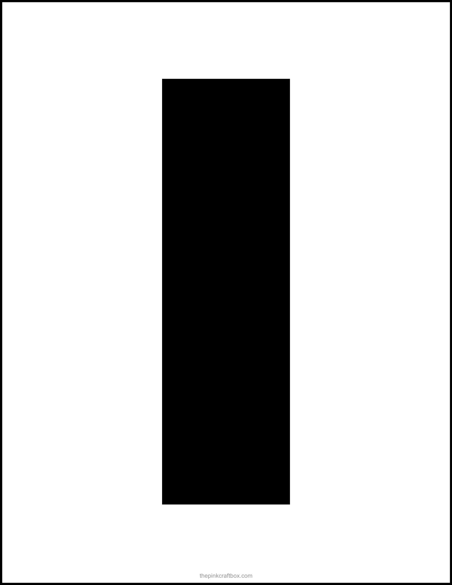 Printable letter I in bold font style.