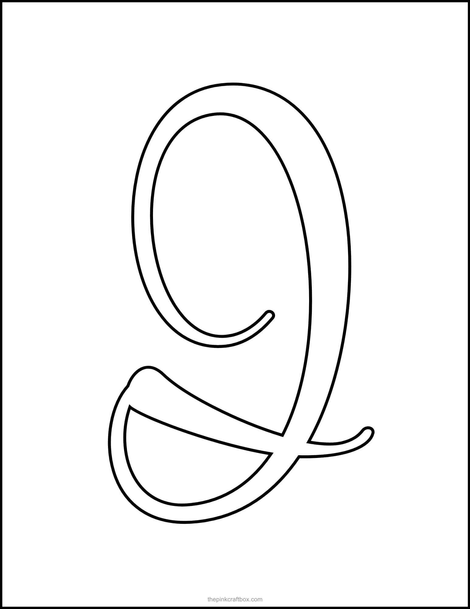 Calligraphy letter I template printable.