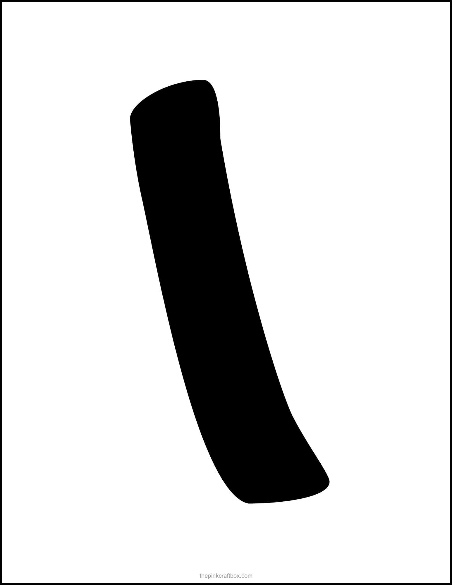 Graffiti letter I printable.