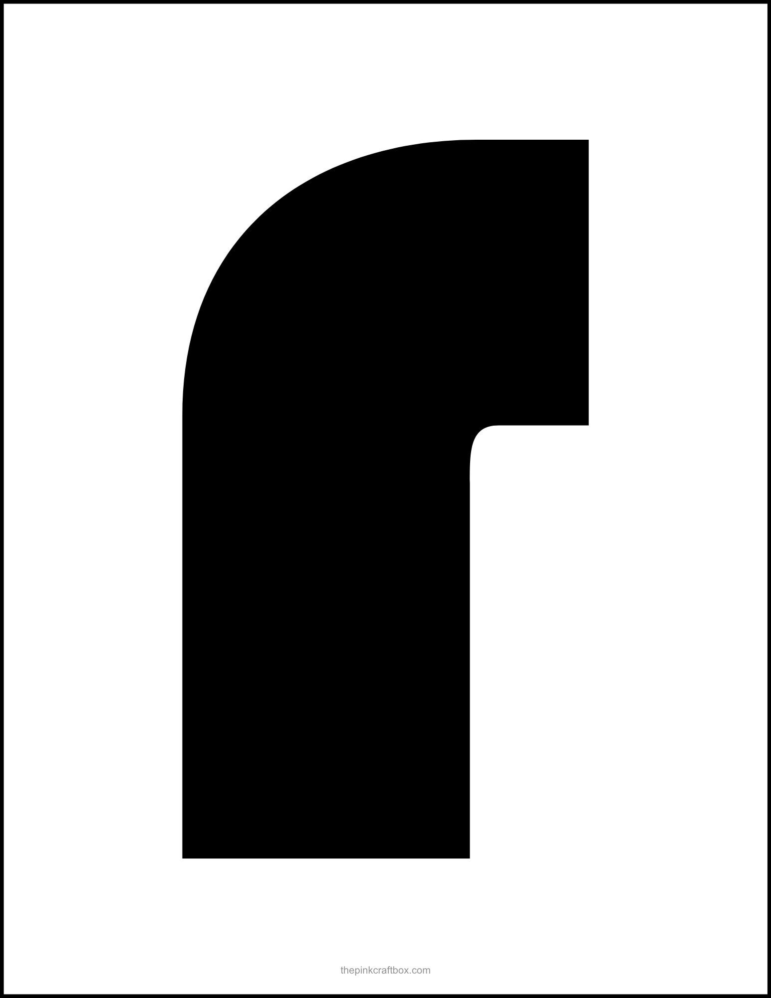 Printable letter R in bold font.