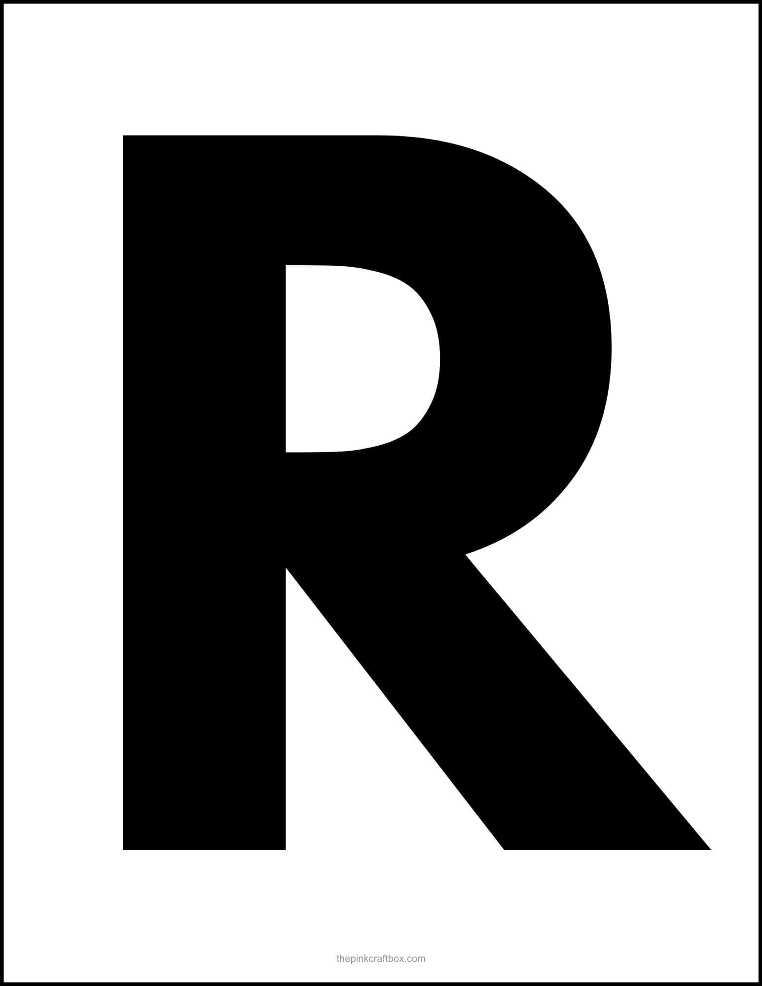 Block letter R printable.