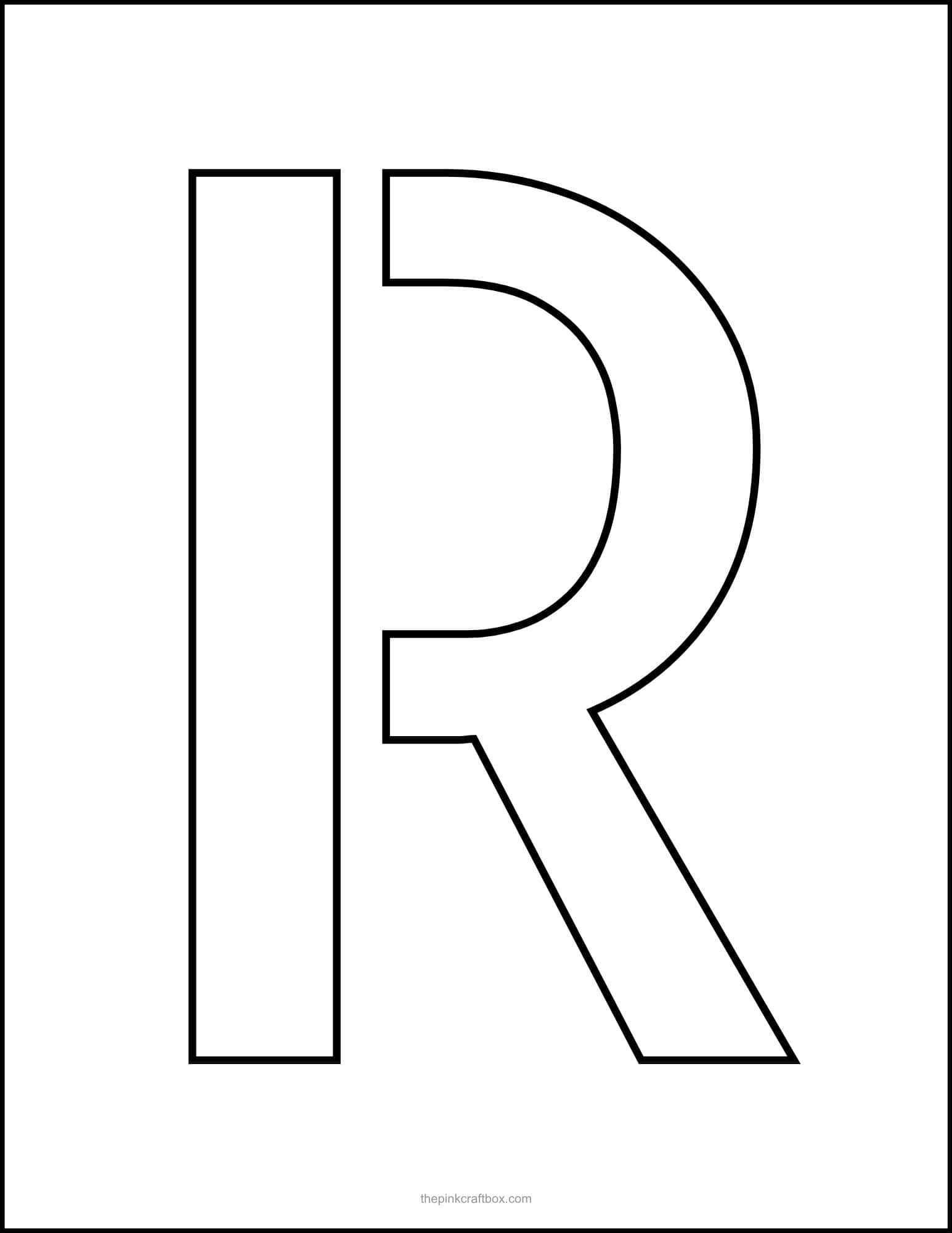 Letter R stencil printable.